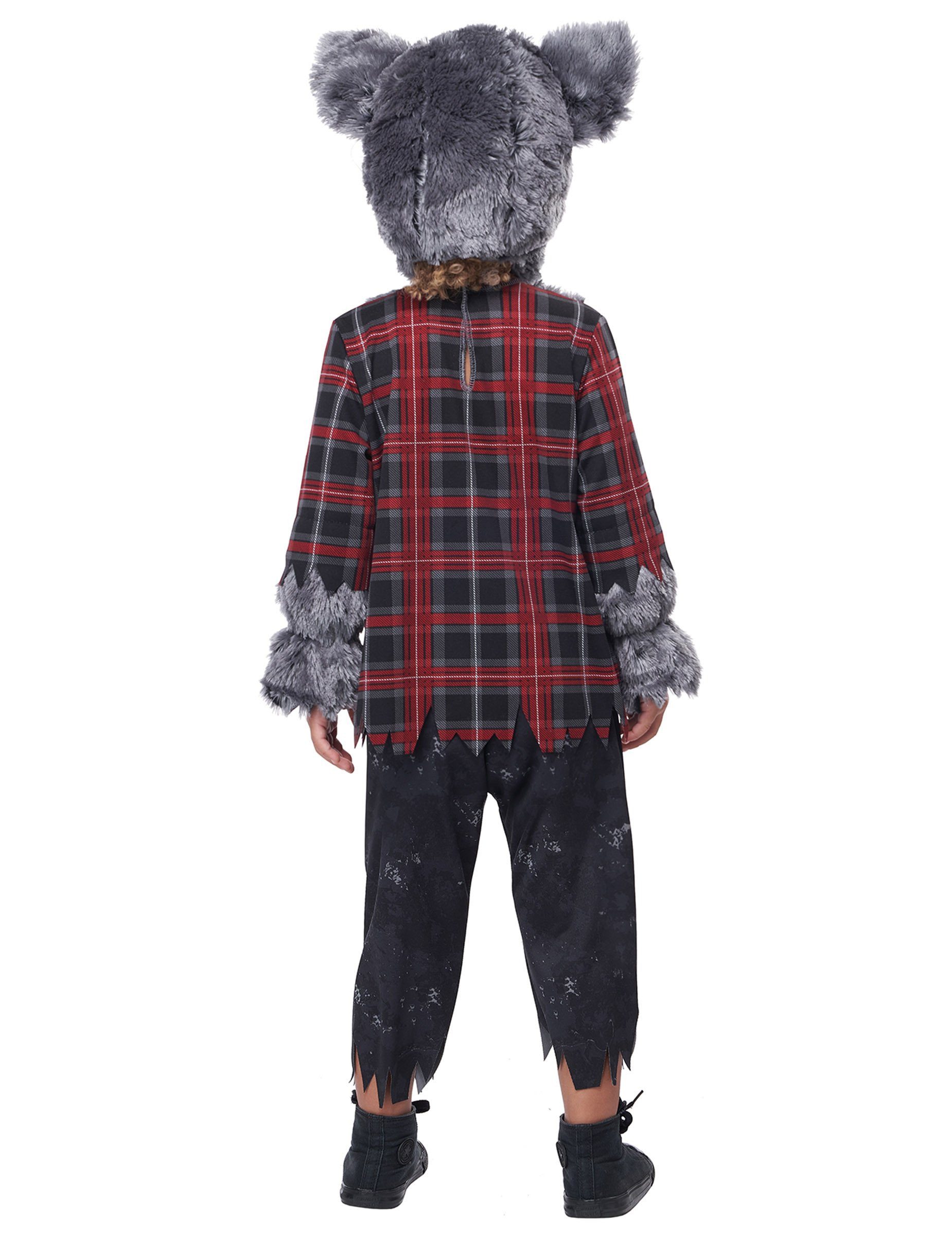 California Costumes Kostüm Werwolf-Kostüm für Jungen im Karohemd Halloween-Kostüm grau-rot