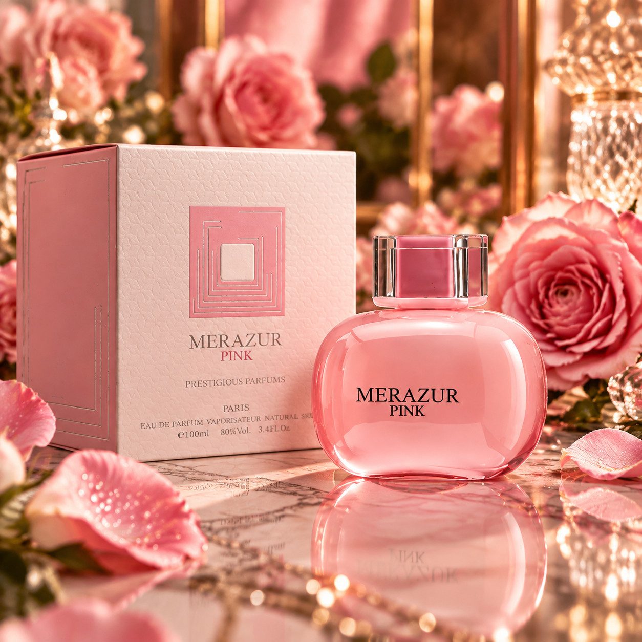 Prestigious Parfums Eau de Parfum Merazur Pink Damenduft: Süß, Verführerisch, e100 ml