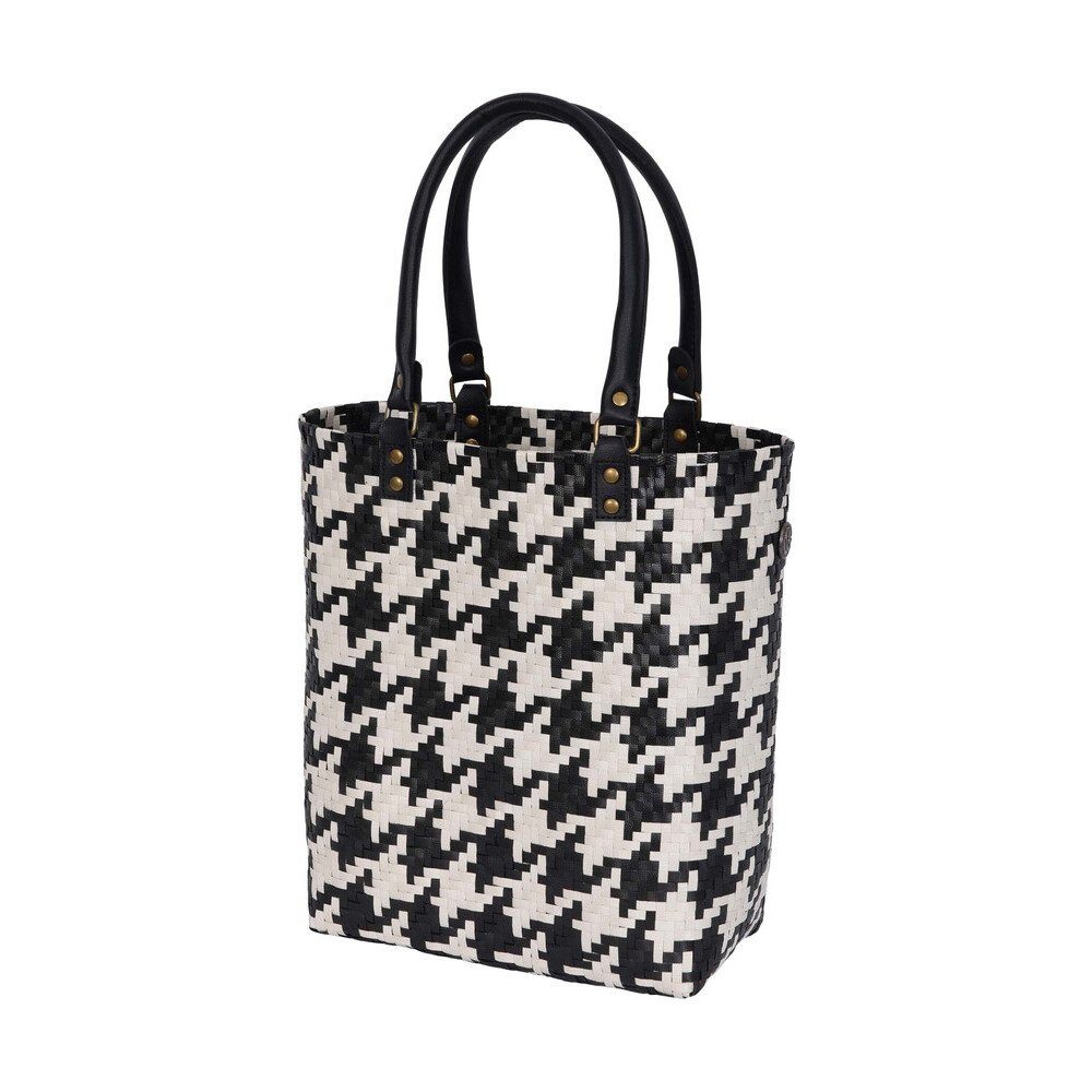 Handed By Einkaufsshopper Shopper 27x32x12 cm Mayfair Schwarz mit Champagner-Musterung