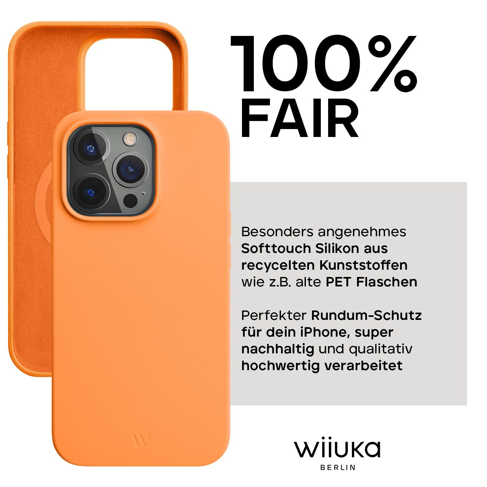 wiiuka Handyhülle skiin FLEX Hülle für iPhone 14 Pro Max, Silikonhülle, Premium Case - Recycelte Materialien - Softtouch Silikon