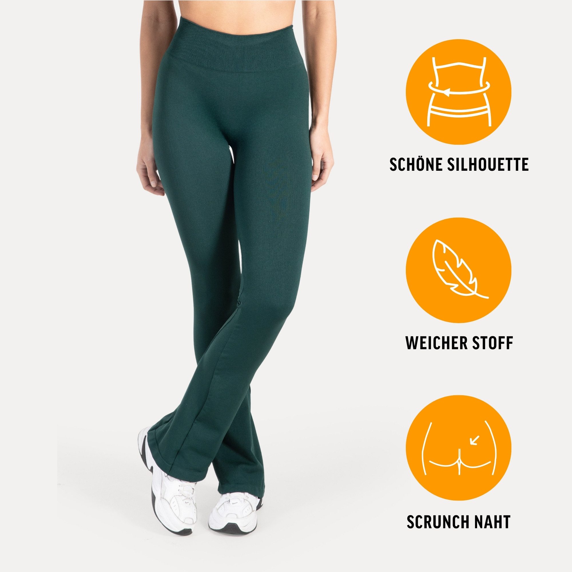 Schlaghose Aylin Scrunch, Leggings mit Booty Push Effekt, Gym, Yoga & Freizeit