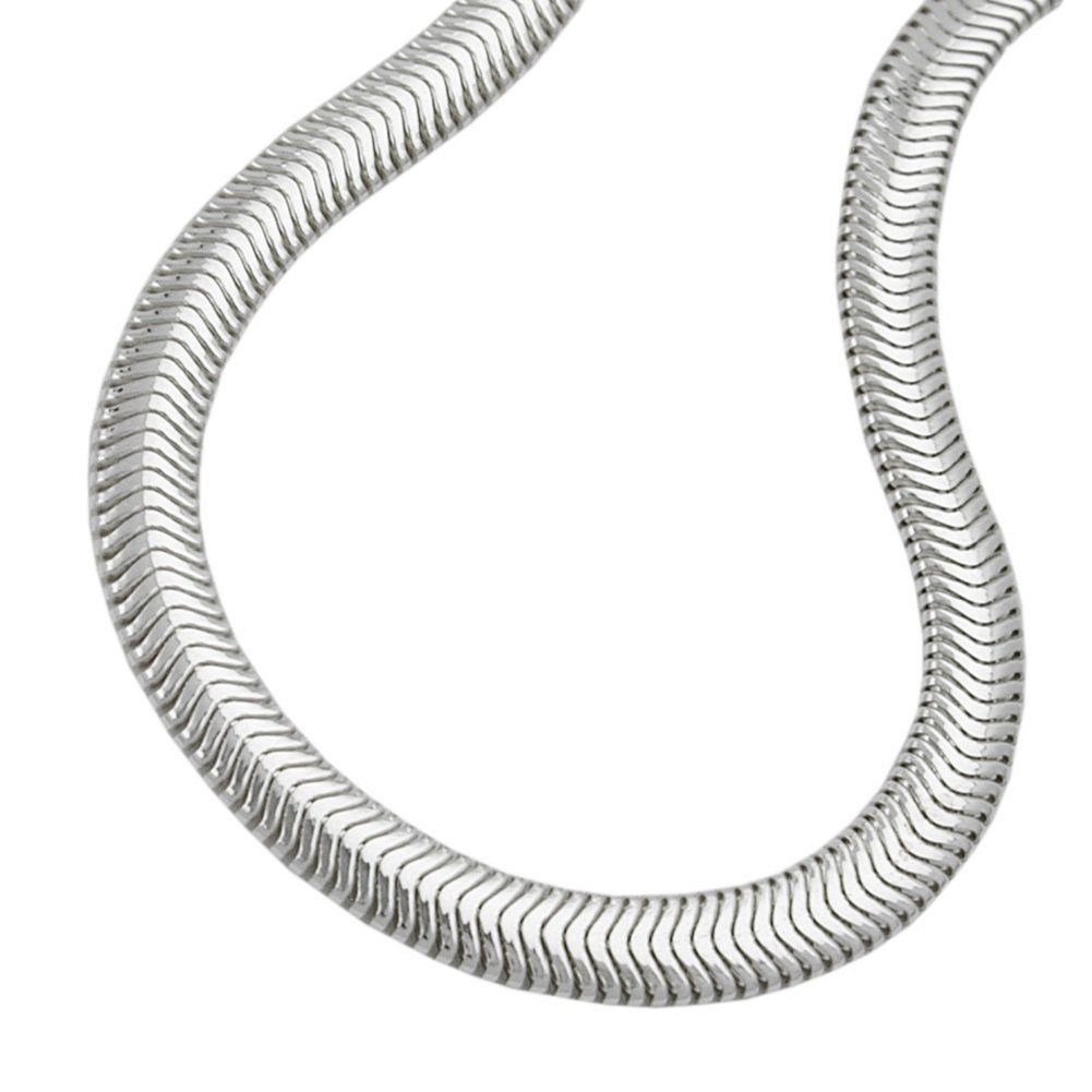 unbespielt Silberkette Schlangenkette 6 x 2 mm glänzend 925 Silber 43 cm, Silberschmuck für Damen und Herren