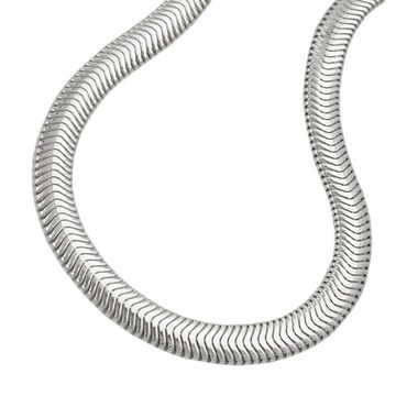 unbespielt Silberkette Halskette 2 mm Schlangenkette flach glänzend 925 Silber 50 cm, Silberschmuck für Damen und Herren