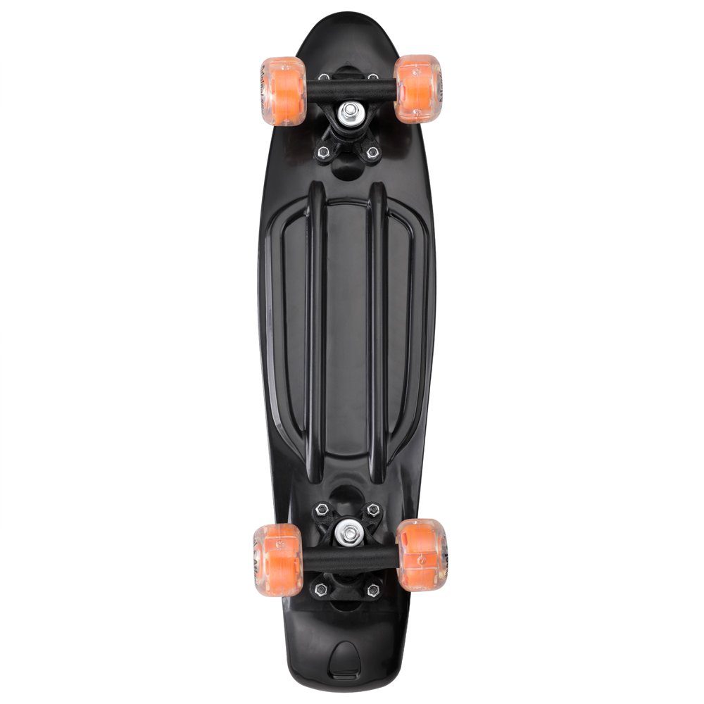 monzana Skateboard mit LED-Rollen, Monzana Skateboard 22 Zoll ABEC 7 Retro Pennyboard 100kg belastbar