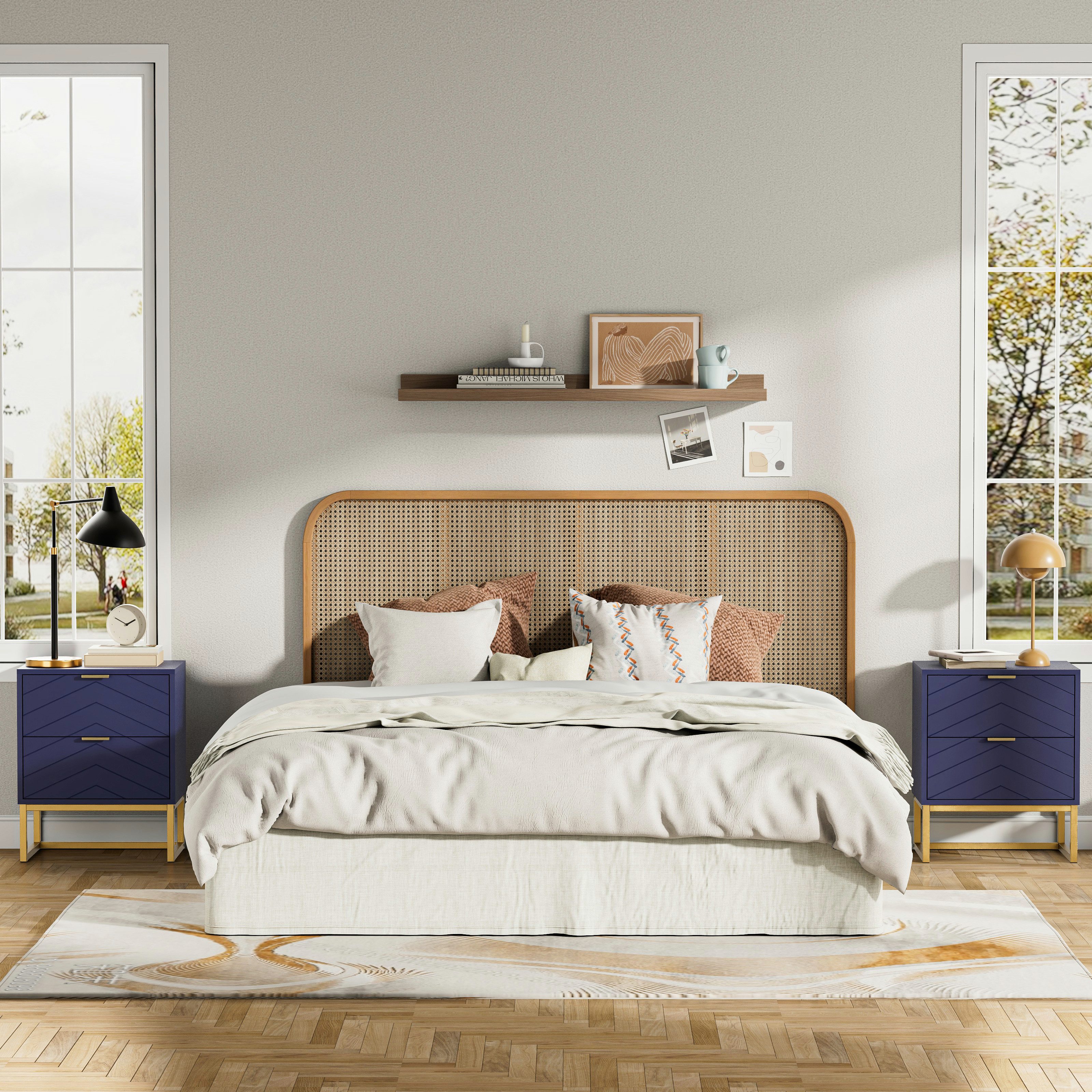 UEV Nachttisch 2er Set, Nachtkommode mit Schubladen (Nachtschrank mit 2 Sch günstig online kaufen