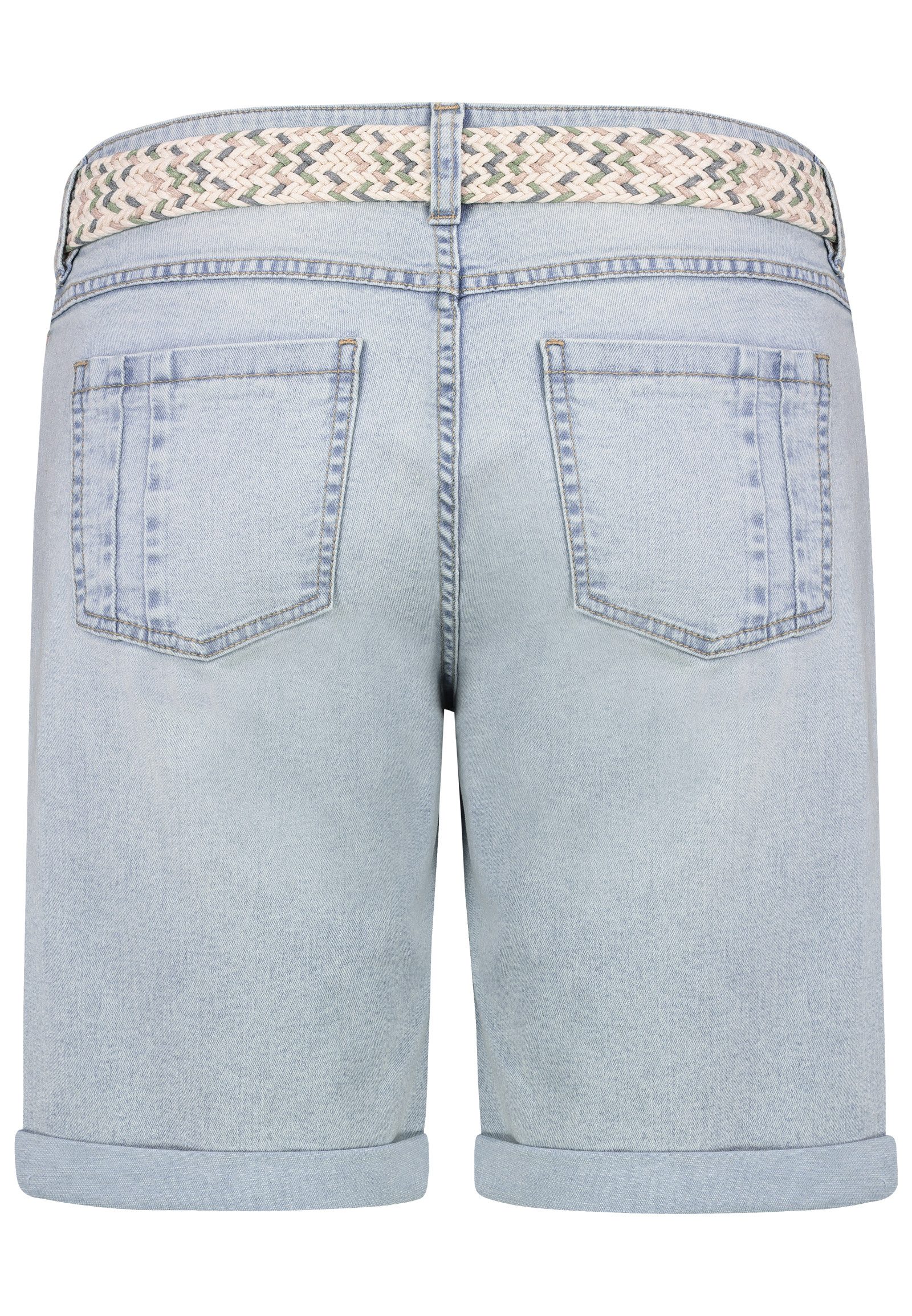 SUBLEVEL Shorts Damen Jeans Bermudas kurze Hose Baumwolle Sommer Stoff Denim Bermuda mit Stretchkomfort, mit Gürtel – Bild 2 von 5