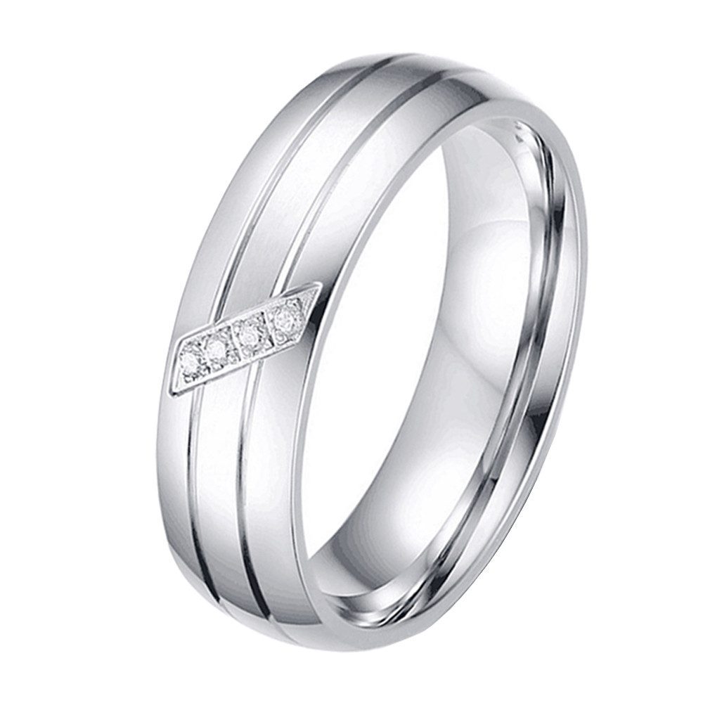 Taffstyle Fingerring Verlobungsring Partnerring Zirkonia Kristalle Silber Größe 60 (19.1) (Partnerring Ehering Trauring Hochzeitsring Freundschaftsring Ehering), Freundschaftsring Ehering Trauring Herrenring Damenring Paarring