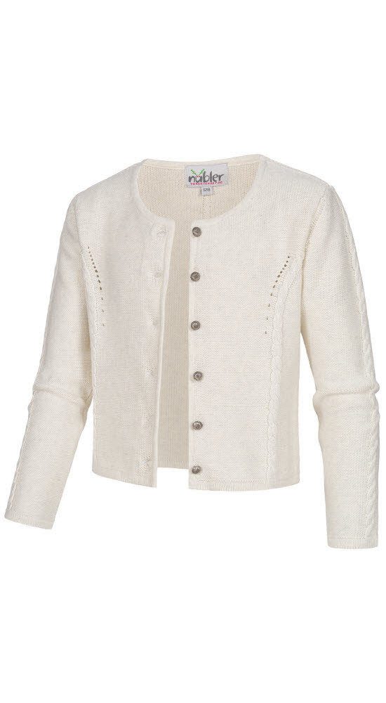 Nübler Trachtenstrickjacke Kinderstrickjacke Amira Madl in Altweiß von Nübler