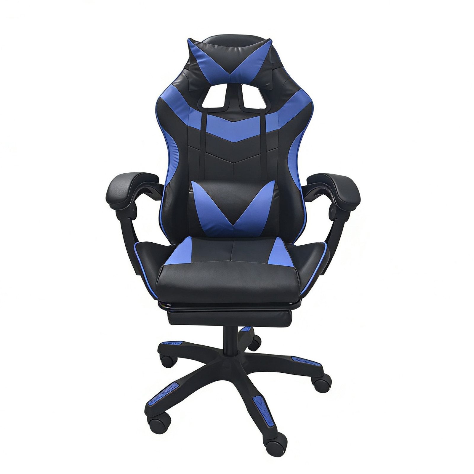 HTI-Living Gaming-Stuhl Ergonomischer Gaming Stuhl mit Fußstütze Racing-Design Schwarz-Blau (Stück, 1 St)