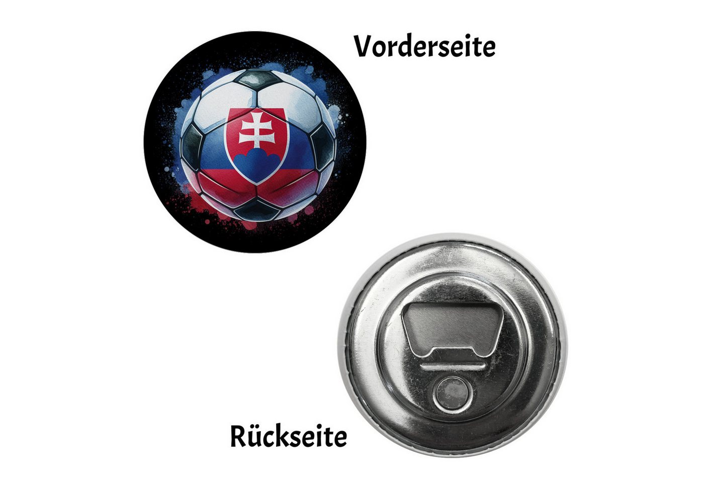 Thumbnail - speecheese Magnet Fußball Slowakei Flagge Magnet mit Flaschenöffner rund