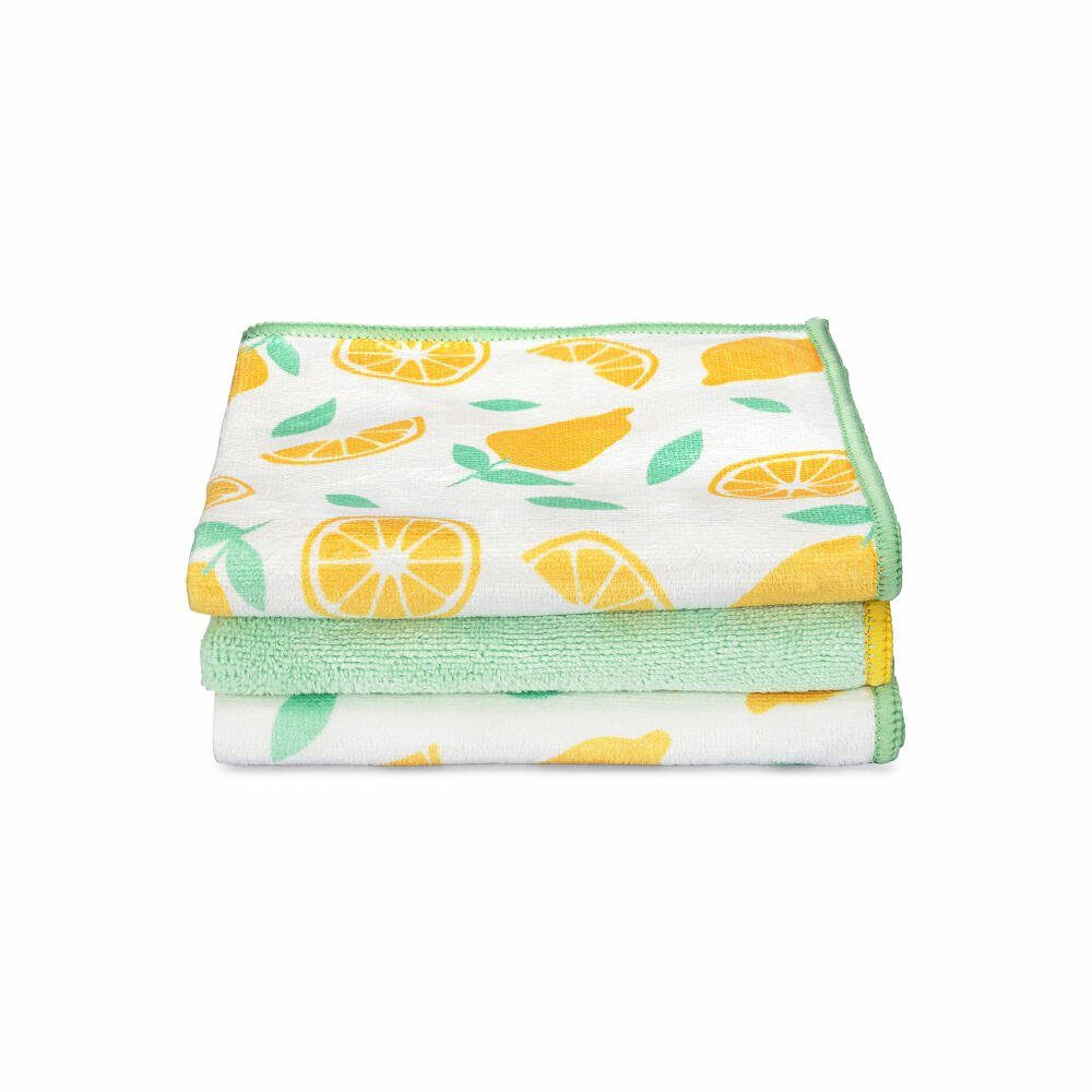 Full Circle Renew 3er Set Citrus, 30 x 30 cm Mikrofasertuch (Recycling-Kunststoff, 30x30 cm, Set, 3-tlg)