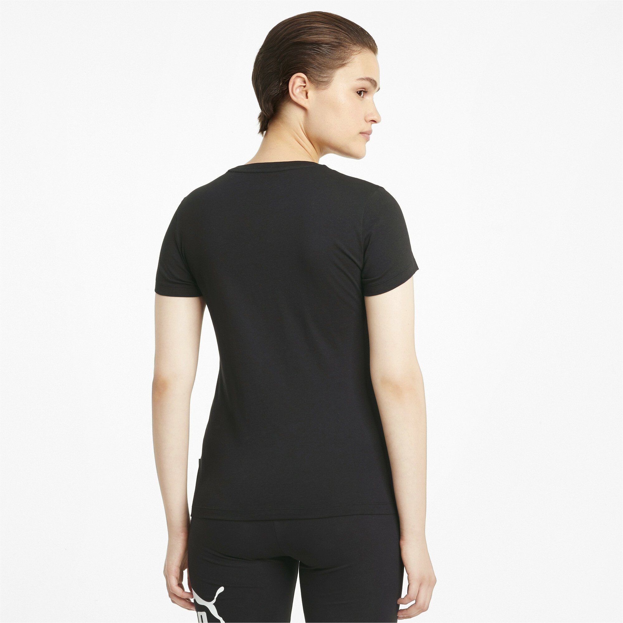 PUMA T-Shirt Damen T-Shirt Black Logo Essentials