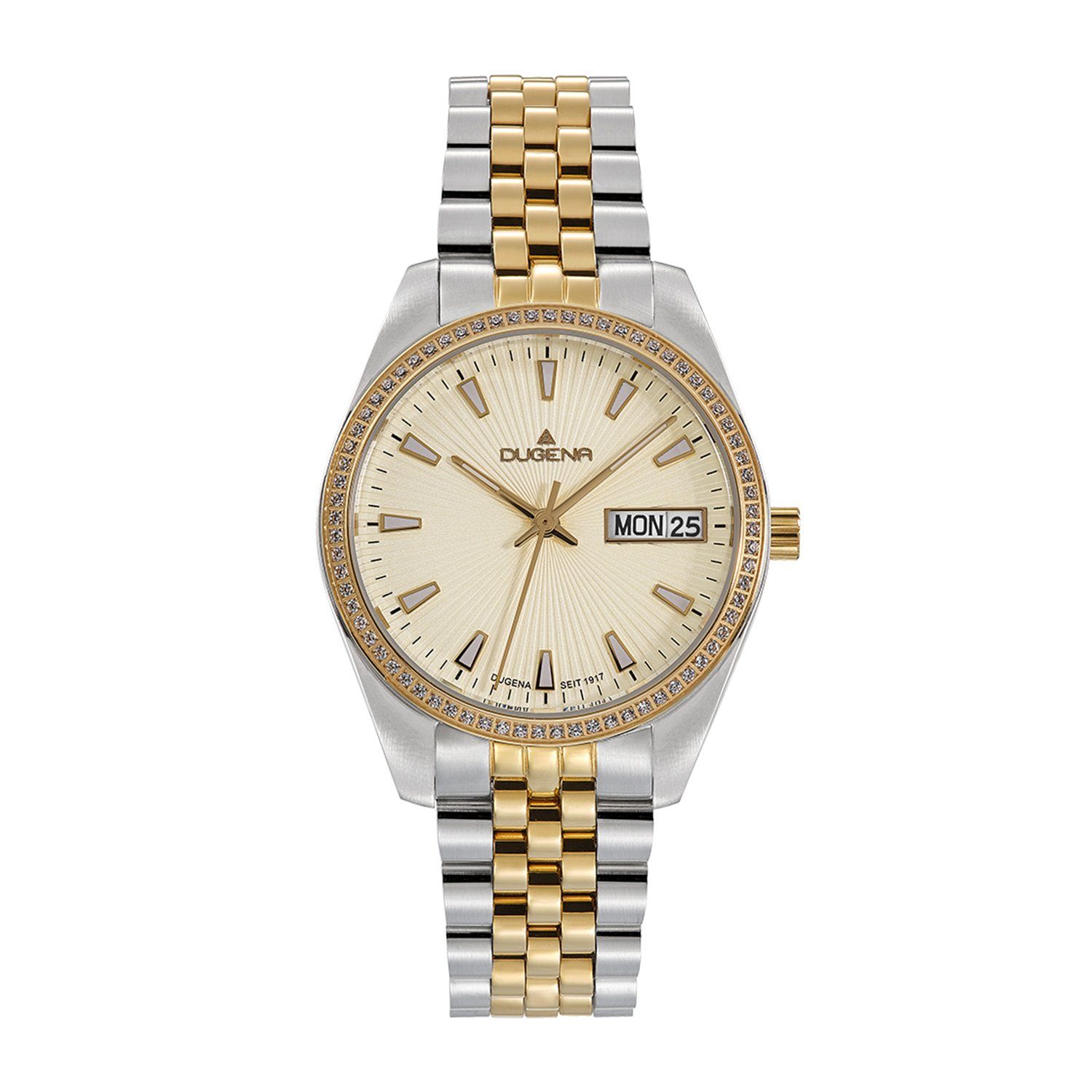 Dugena Quarzuhr Damenuhr 4461080 Venetia Stone, Quarz, champagnerfarbenes Zifferblatt, Edelstahl