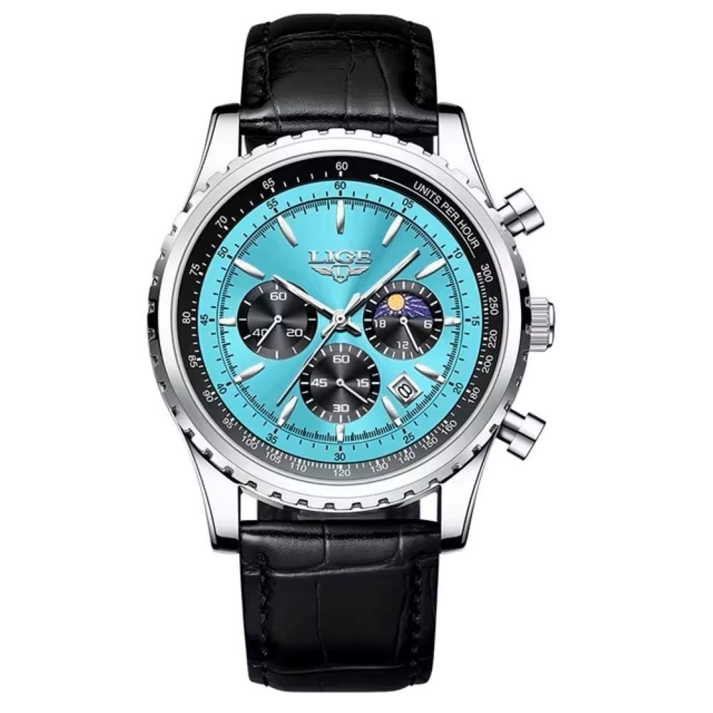 TIDY Quarzuhr LIGE Herren-Armbanduhr, modisch, Chrono Edelstahl, lässig, Sky Blue mehr