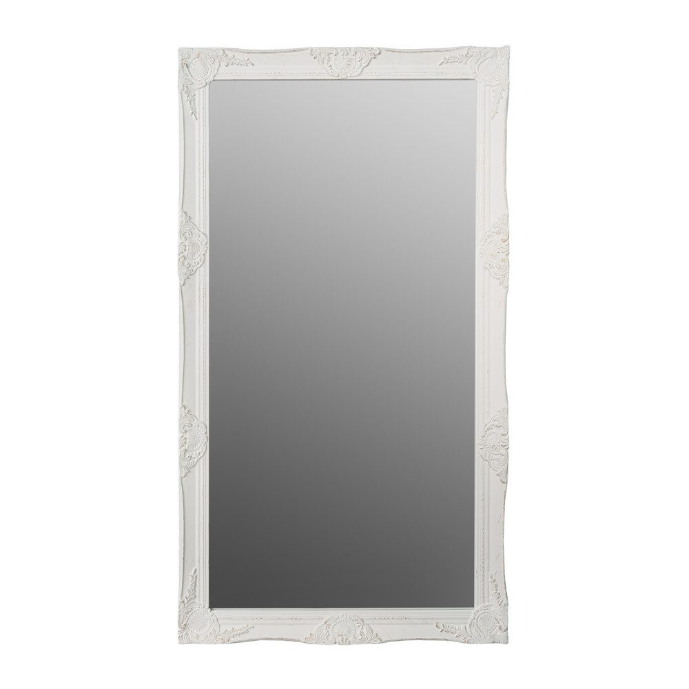 my Flair Spiegel Wandspiegel PARIS weiß antik 72x132cm mit verziertem Holzrahmen klassi