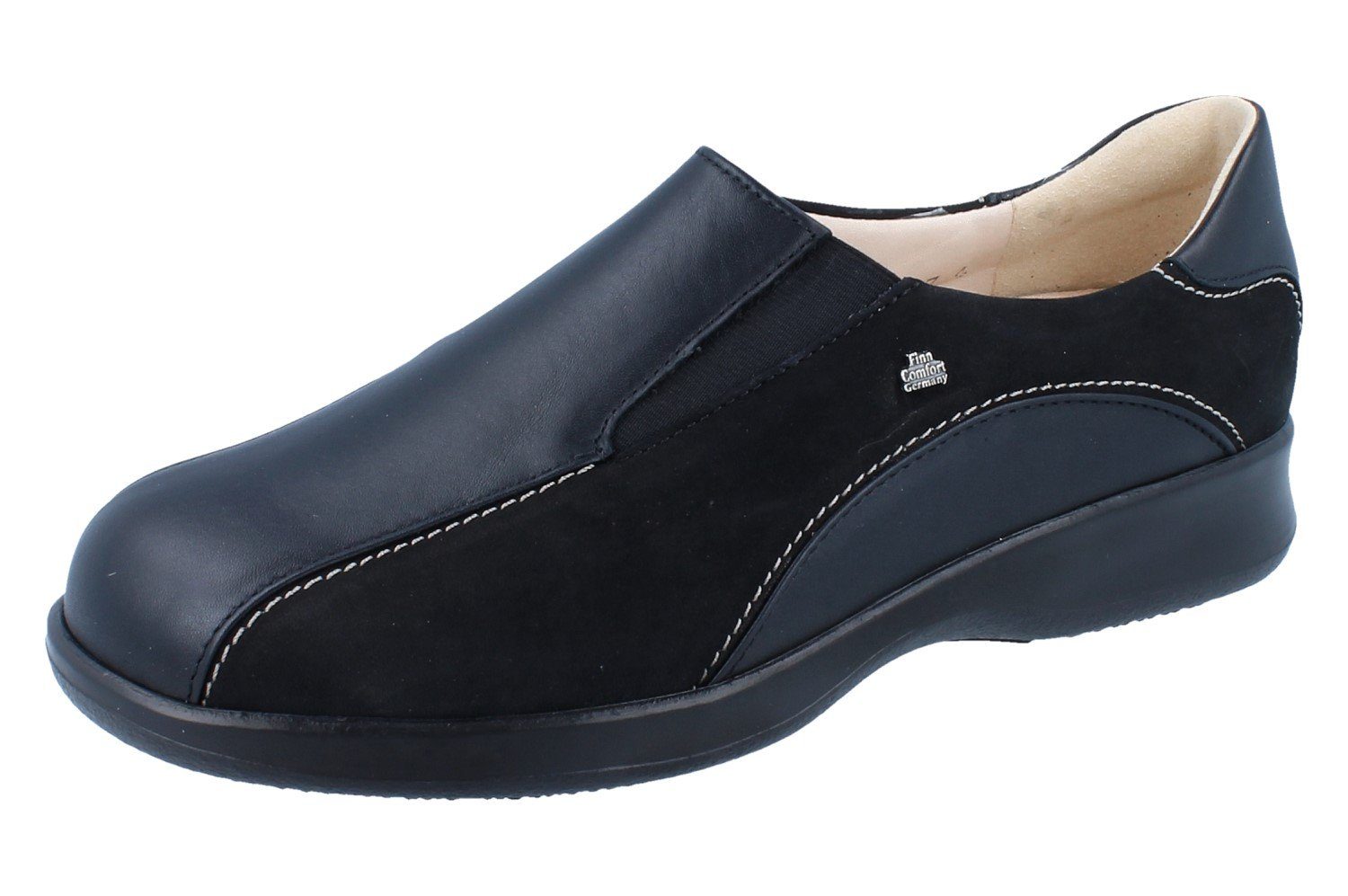 Finn Comfort FINN COMFORT Seoul Damen Halbschuhe Slipper schwarz Leder - Größe: UK Slipper Wechselfußbett