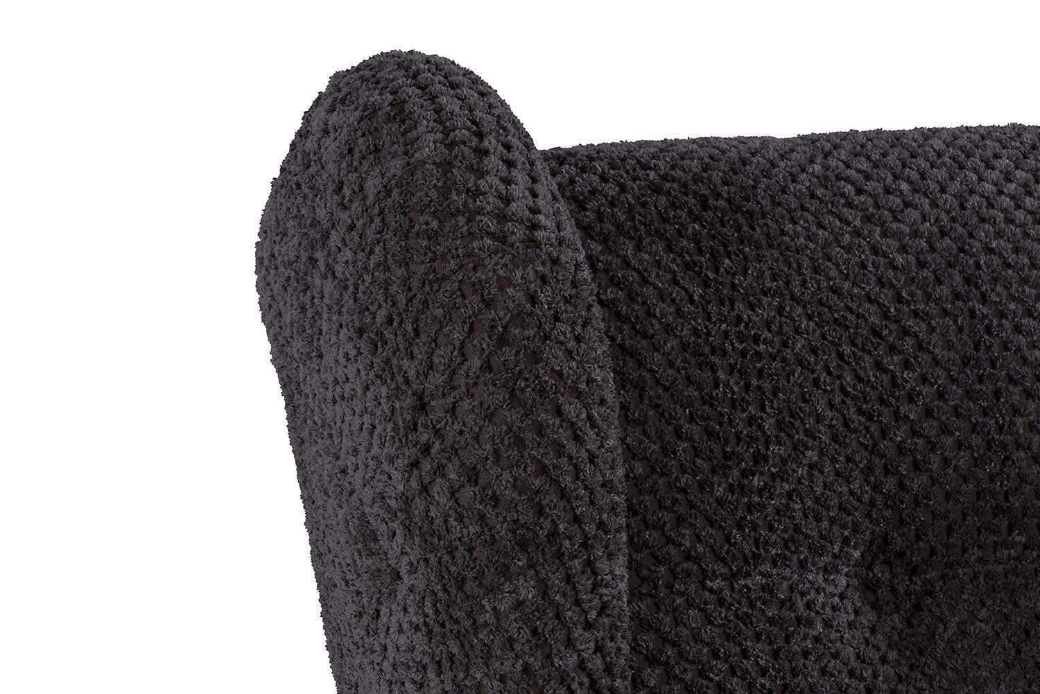 ED EXCITING DESIGN Ohrensessel OSKAR, Grau, Webstoffbezug, mit Armlehnen, mit Holzfüßen