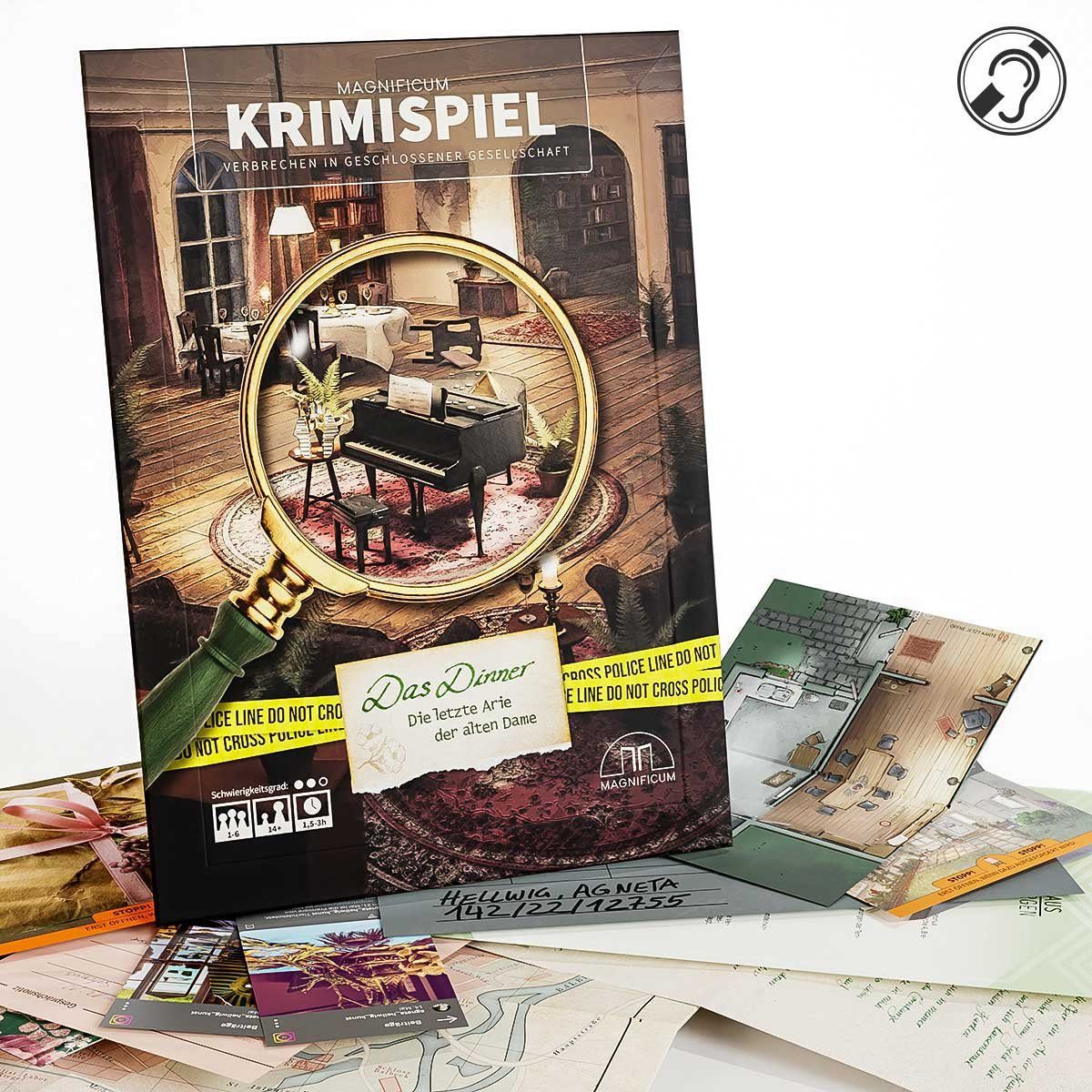 MAGNIFICUM Spiel Detektivspiel / Krimispiel für Erwachsene, Das Dinner - Die letzte Arie der alten Dame