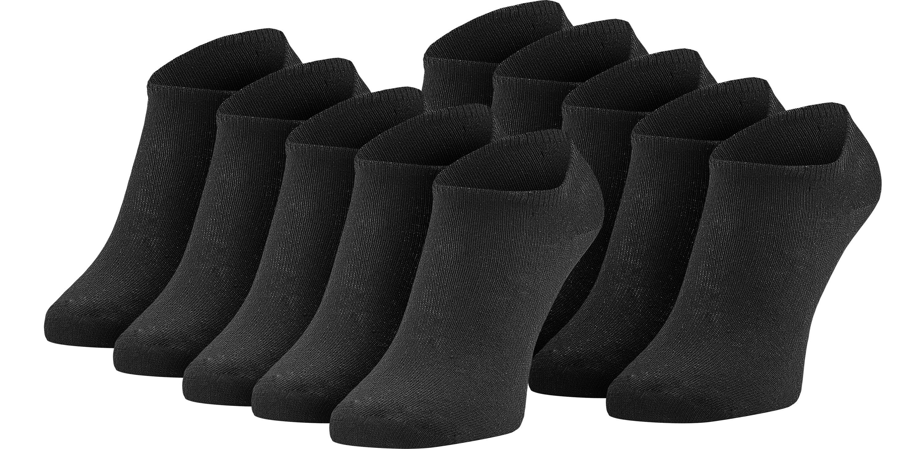 Ladeheid Socken Herren 10er Pack Sneaker Socken 10xSchwarz