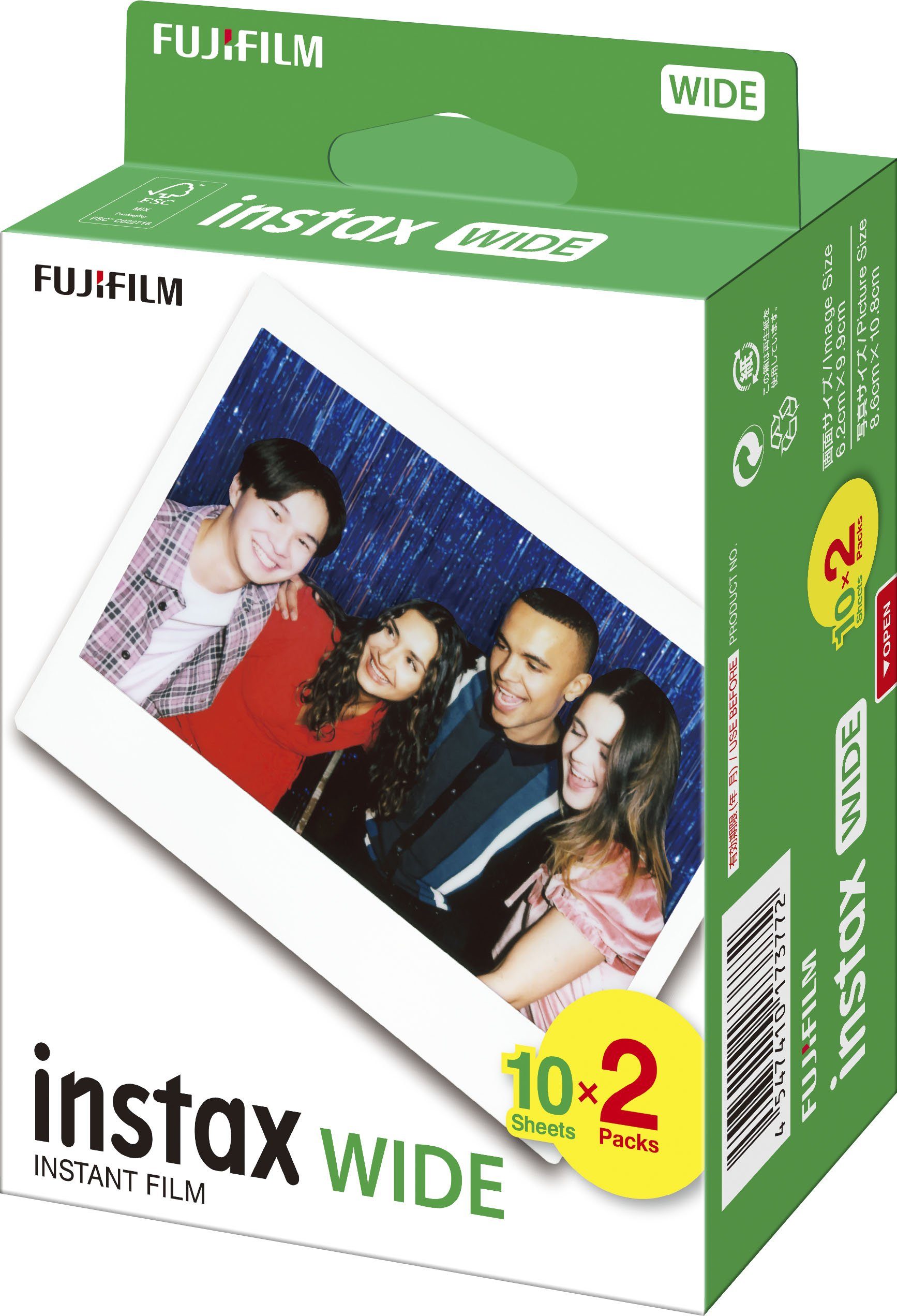 (Packung »Instax FUJIFILM Film«, 20 WIDE 2-St) Sofortbildfilm