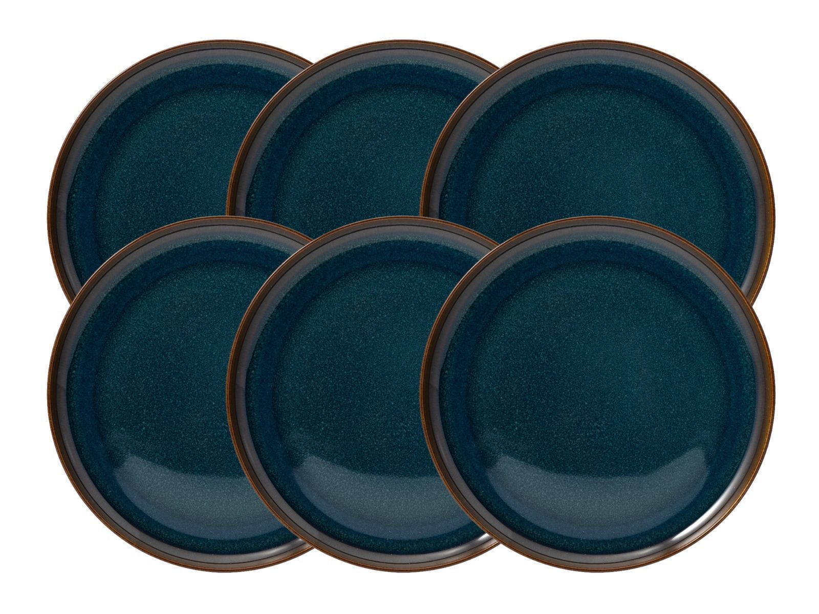 like. by Villeroy & Boch Teller-Set Crafted Denim Frühstücksteller 21cm Set6, Premium Porcelain