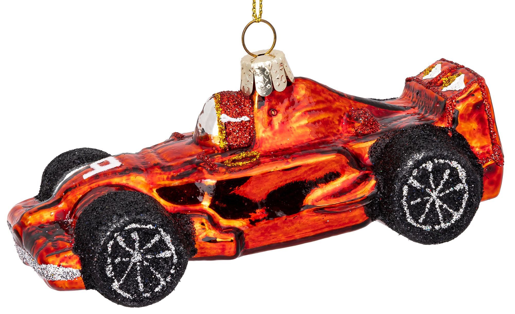 Christbaumschmuck BS565 Rennwagen Bolide Christbaumschmuck Glas Figur Weihnachtsbaum Anhänger