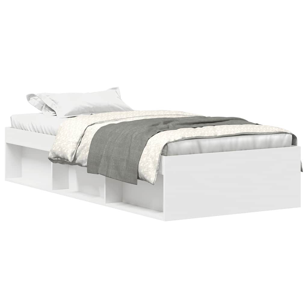 furnicato Bettgestell Modernes weißes 193x93x35 cm aus Holzwerkstoff und (1-tlg)