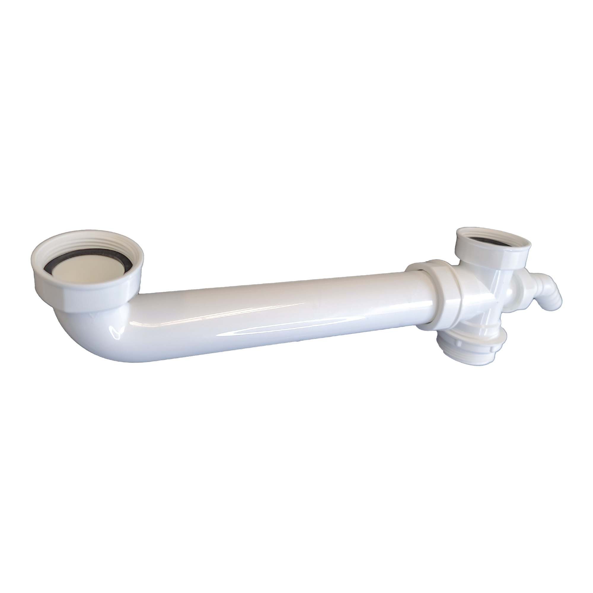 tecuro Siphon Röhren-Siphon 020215 mit Kugel-Ablaufbogen DN 40, mit Geräteanschluss