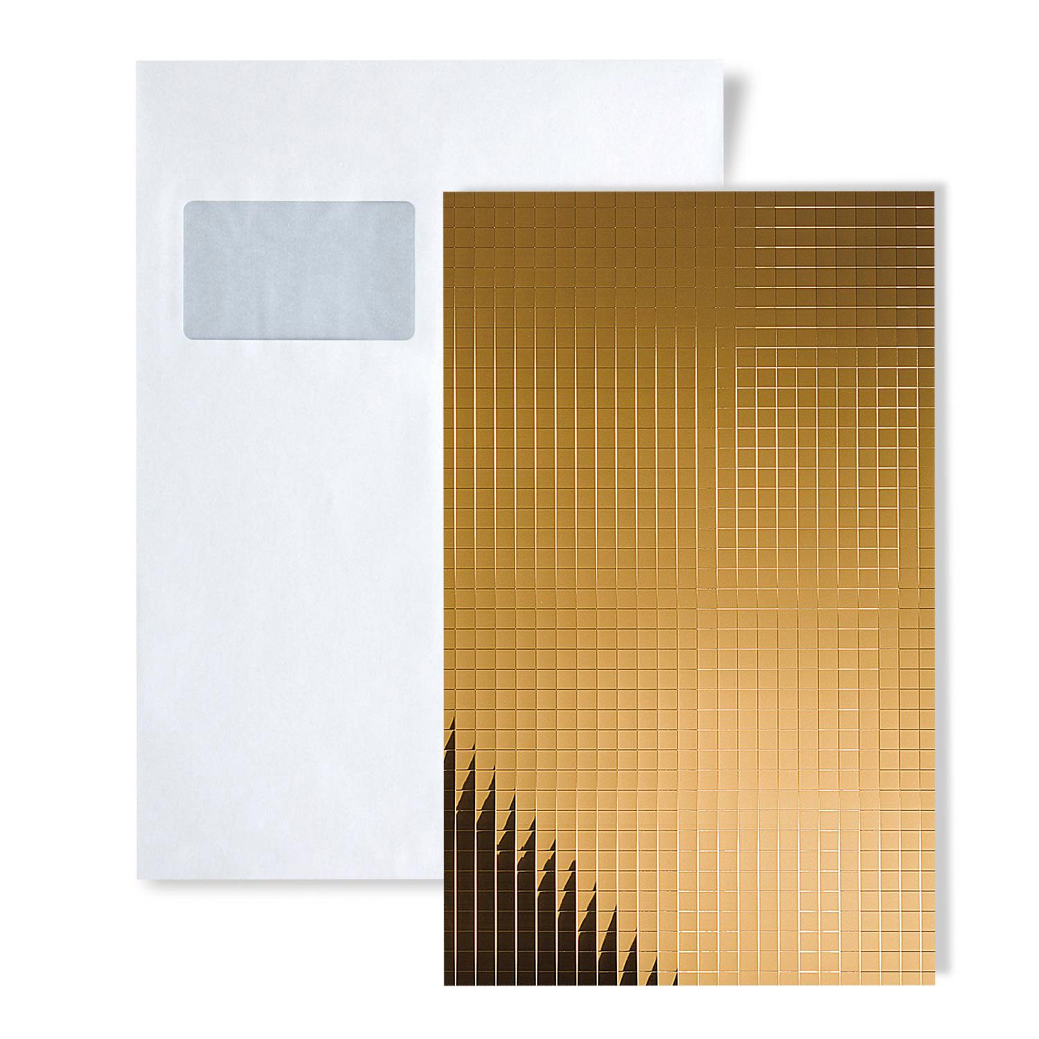 Wallface Wandpaneel 1 MUSTERSTÜCK S-27375 DIN A5 Wandpaneel Muster, BxL: 15x20 cm, 0 qm, (1 MUSTERSTÜCK, Produktmuster, 1-tlg., Muster des Wandpaneels) Gold, glänzend / spiegelnd