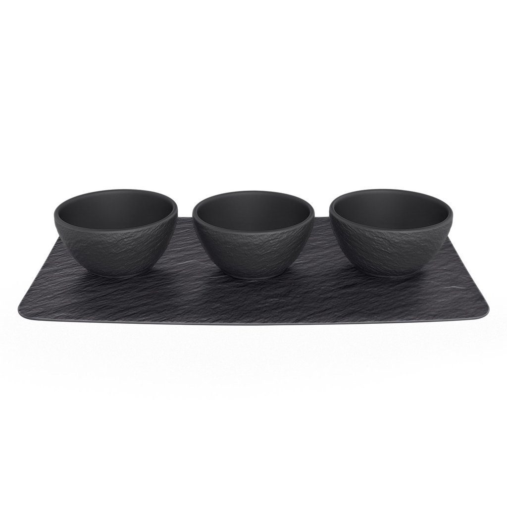 Villeroy & Boch Dipschale Manufacture Rock Dipschälchen Set, Porzellan, (Set, 4-tlg)