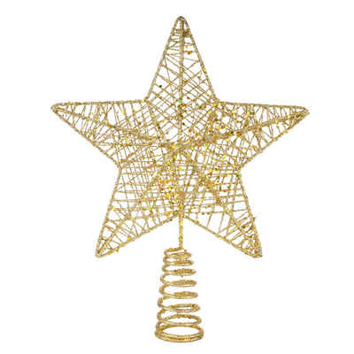 Weihnachtswunder® Christbaumspitze Baumspitze Stern Gold Christbaumspitze für Tannenbaum Weihnachten