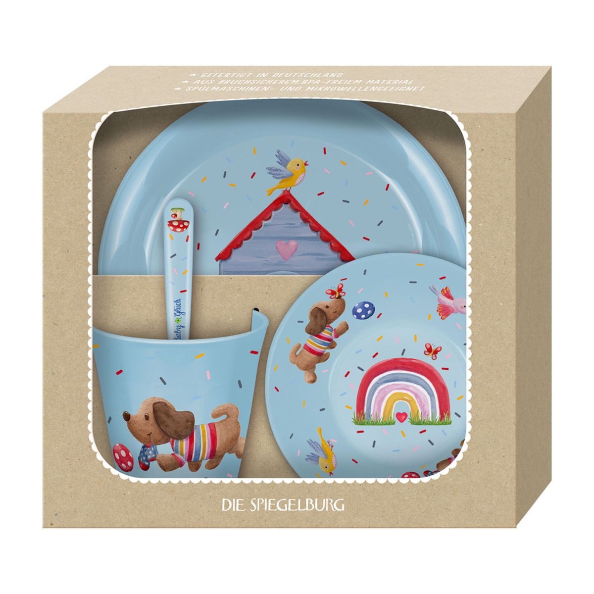 COPPENRATH DIE SPIEGELBURG Kindergeschirr-Set Coppenrath 22041 - Die Spiegelburg - BabyGlück - Geschirr Geschenkset