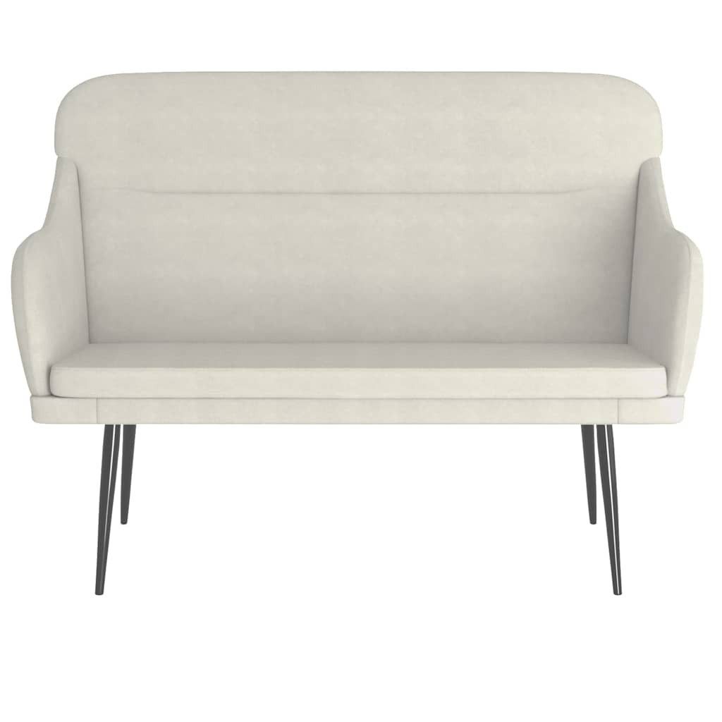 furnicato Sitzbank Creme Samt 110x76x80 cm mit Metallgestell (1-St)