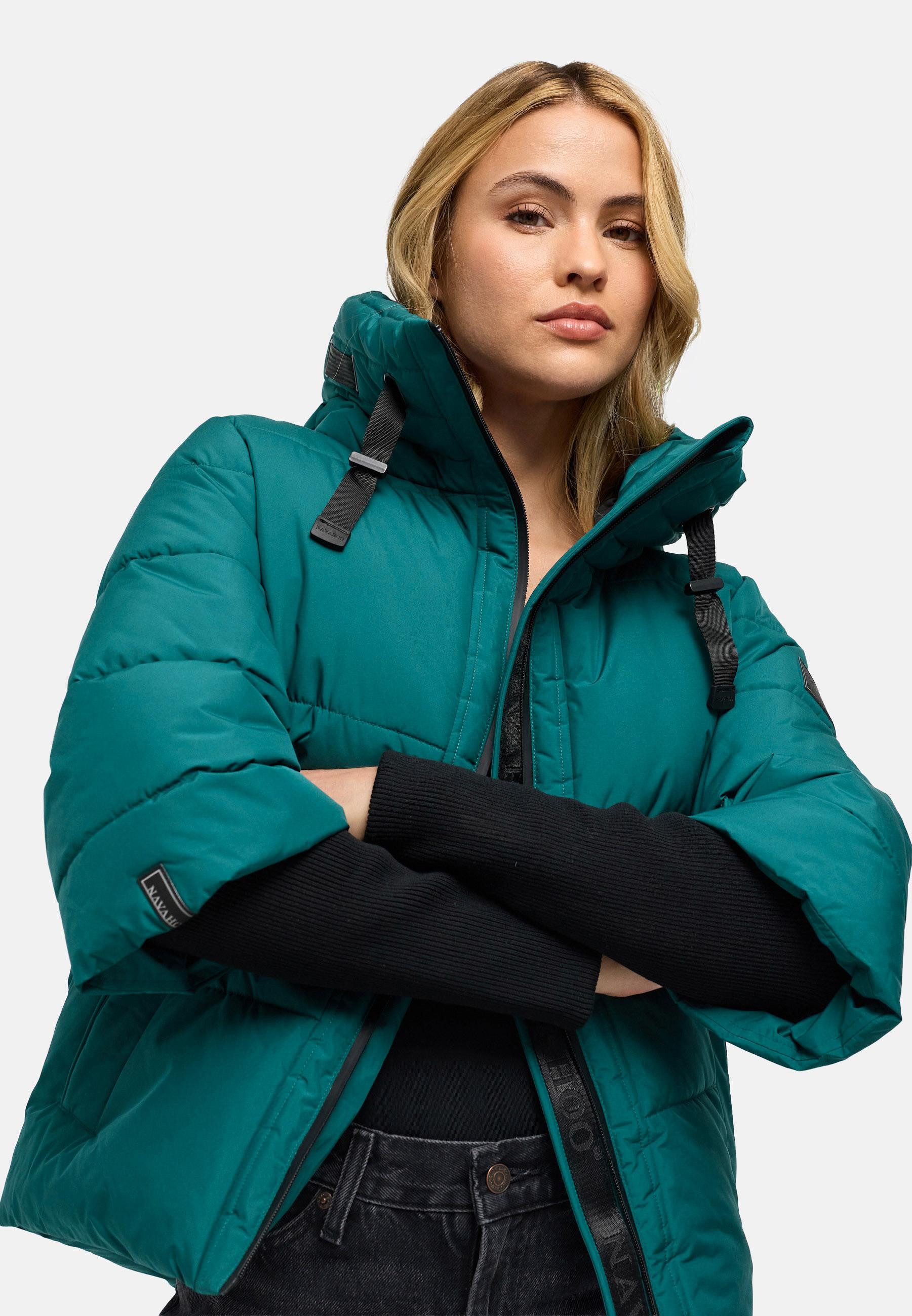 Navahoo Steppjacke Lotusherz XIV Warme gesteppte Winterjacke mit Rippstrickärmeln – Bild 4 von 4