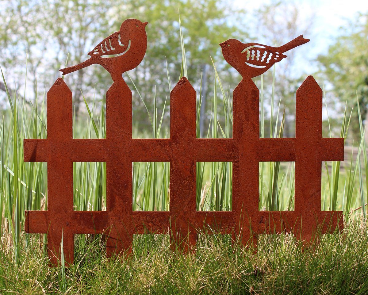 Zierzaun) Beetstecker Blumenkasten Terrasse Frühlingsdeko Vögel Roststecker Gartenstecker Lilienburg Balkon Ostern Rostdeko Edelrost Dekoration, LB aussen Osterdeko H&F Vogel Osterstecker draussen Kübel Garten Gartenzaun Zaun Dekostecker Beeteinfassung Gartendeko Metall Rost Dekofigur Frühling (Blumenstecker Gartenstecker