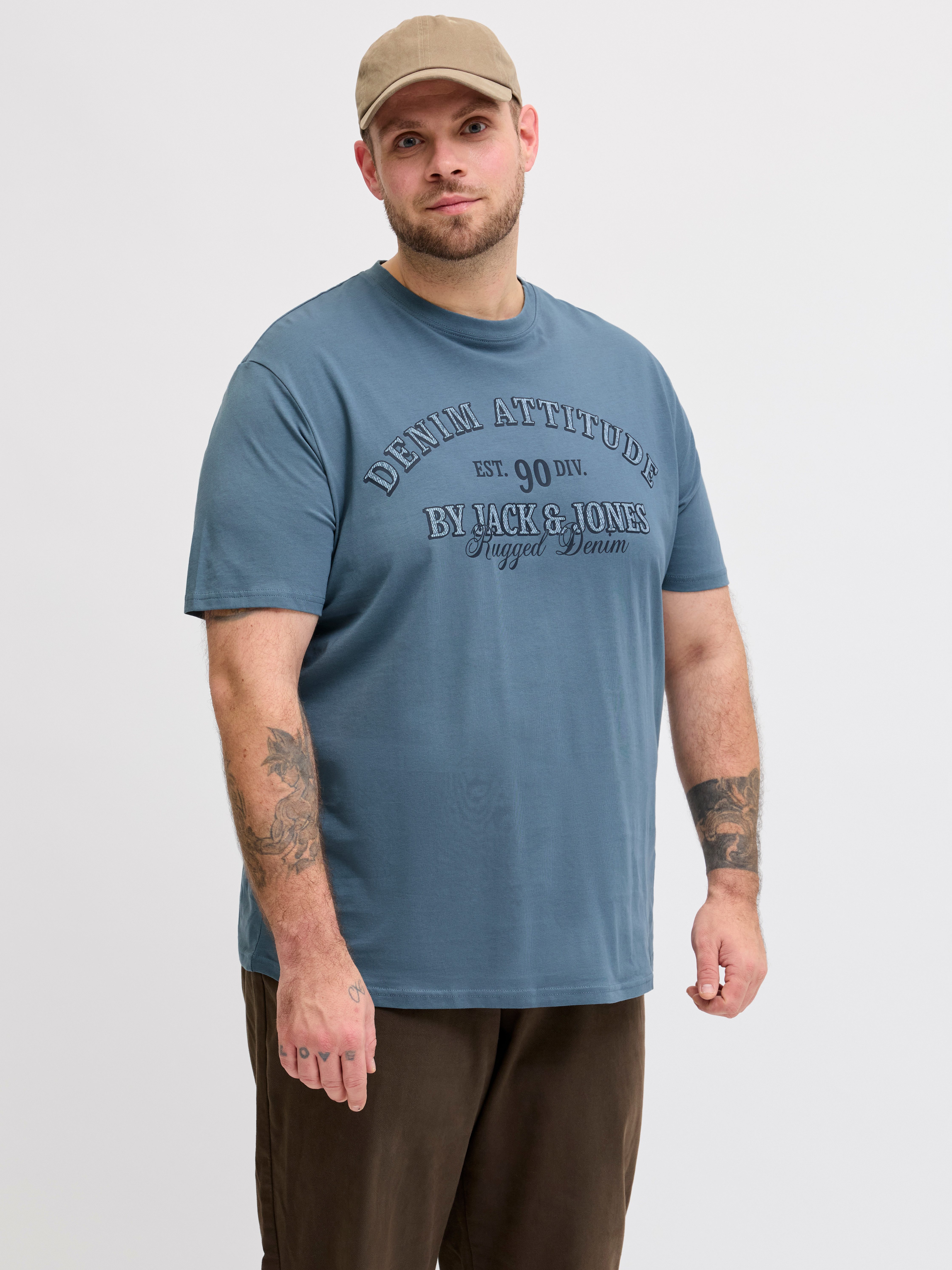 Jack & Jones PlusSize T-Shirt JJEDENVER GRAPHIC TEE SS O-NECK SN PLS mit auffälligem Print
