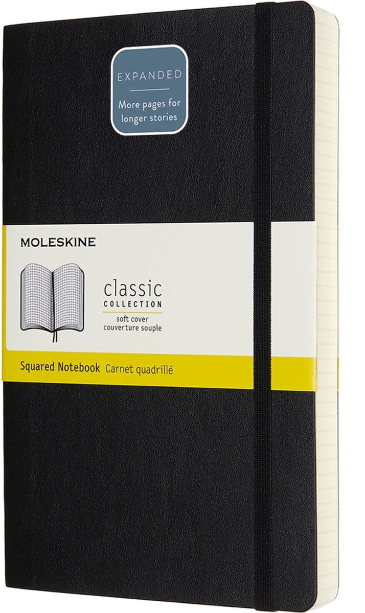 MOLESKINE Notizbuch Notizbuch Large A5 kariert 200 Blatt Softcover schwarz