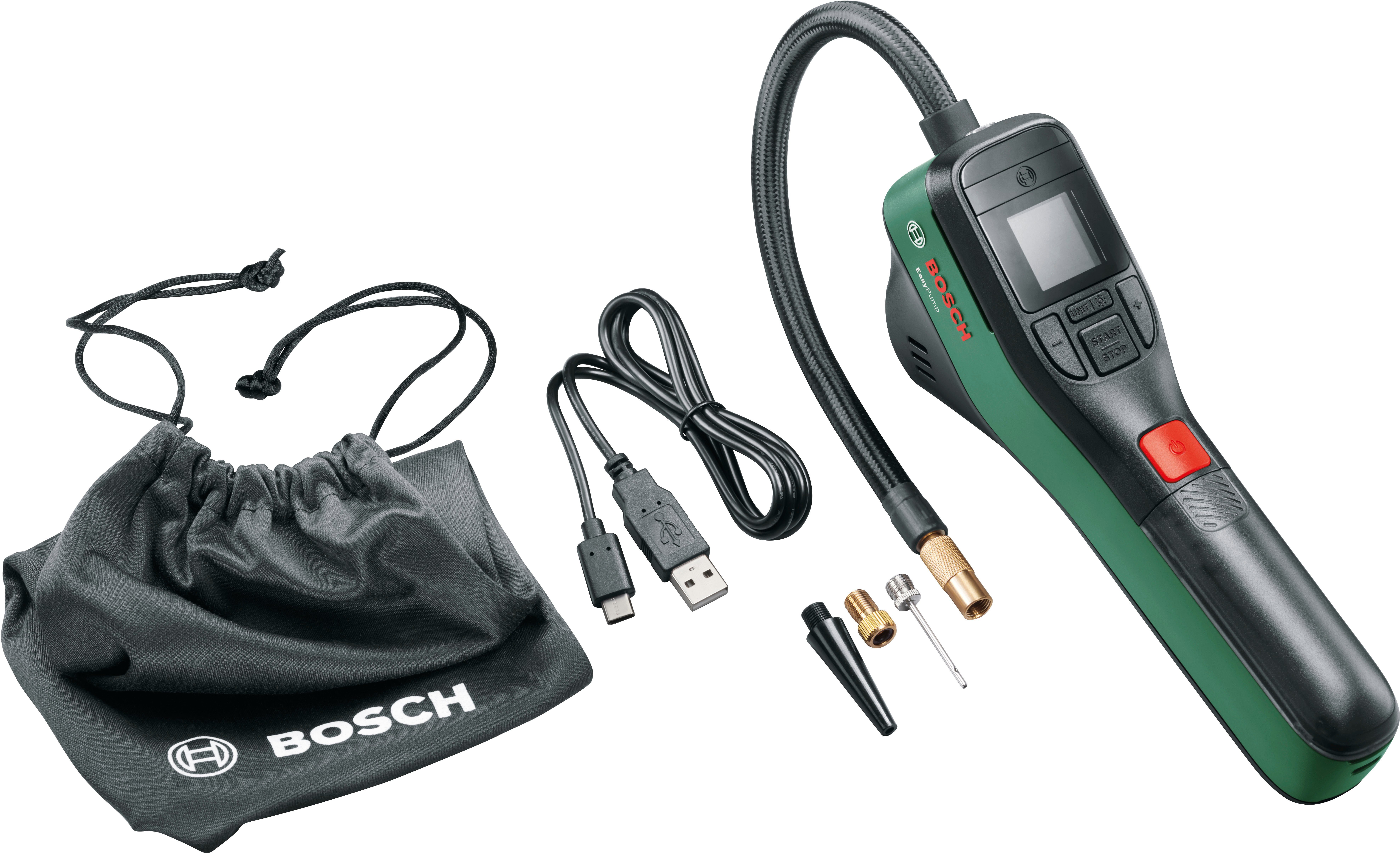 Bosch Home & Garden Akku-Luftpumpe EasyPump, handlich und kabellos, mit Ballnadel