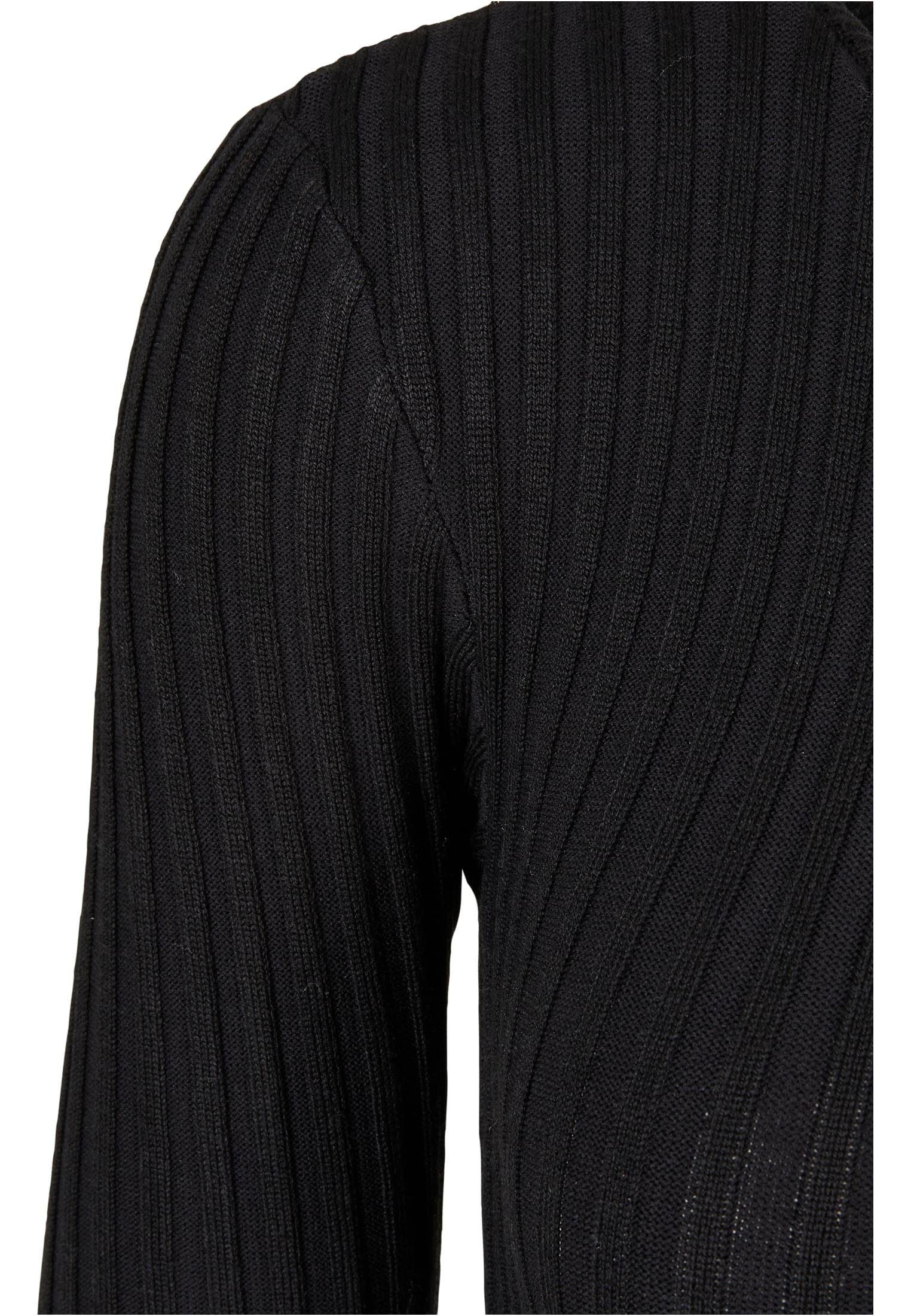 Damen Langarmshirt black Ladies (1-tlg) Longsleeve Knit Body Rib CLASSICS URBAN