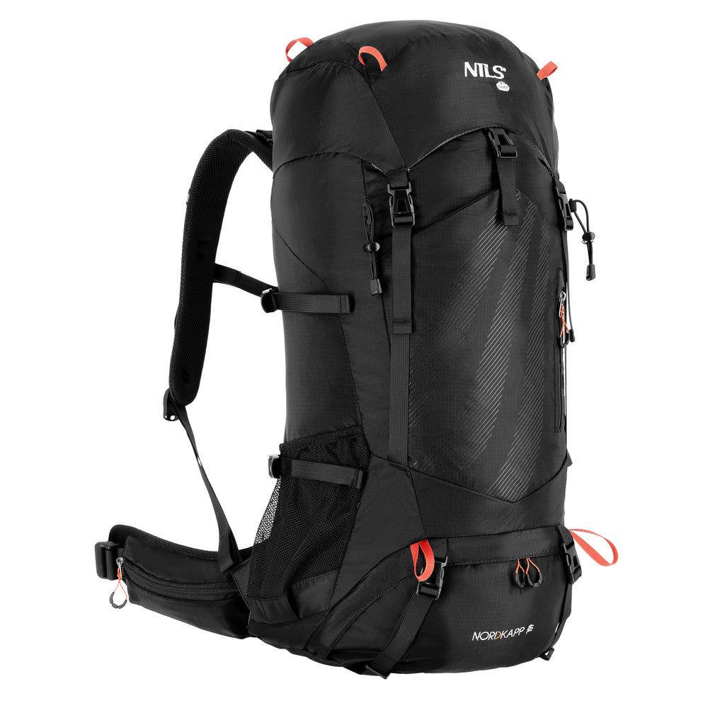 NILS CAMP Trekkingrucksack Wanderrucksack 65L Freizeitrucksack (1-tlg., Fortschrittliches Fächer- und Belüftungssystem), Atmungsaktives Rückensystem für hohen Tragekomfort