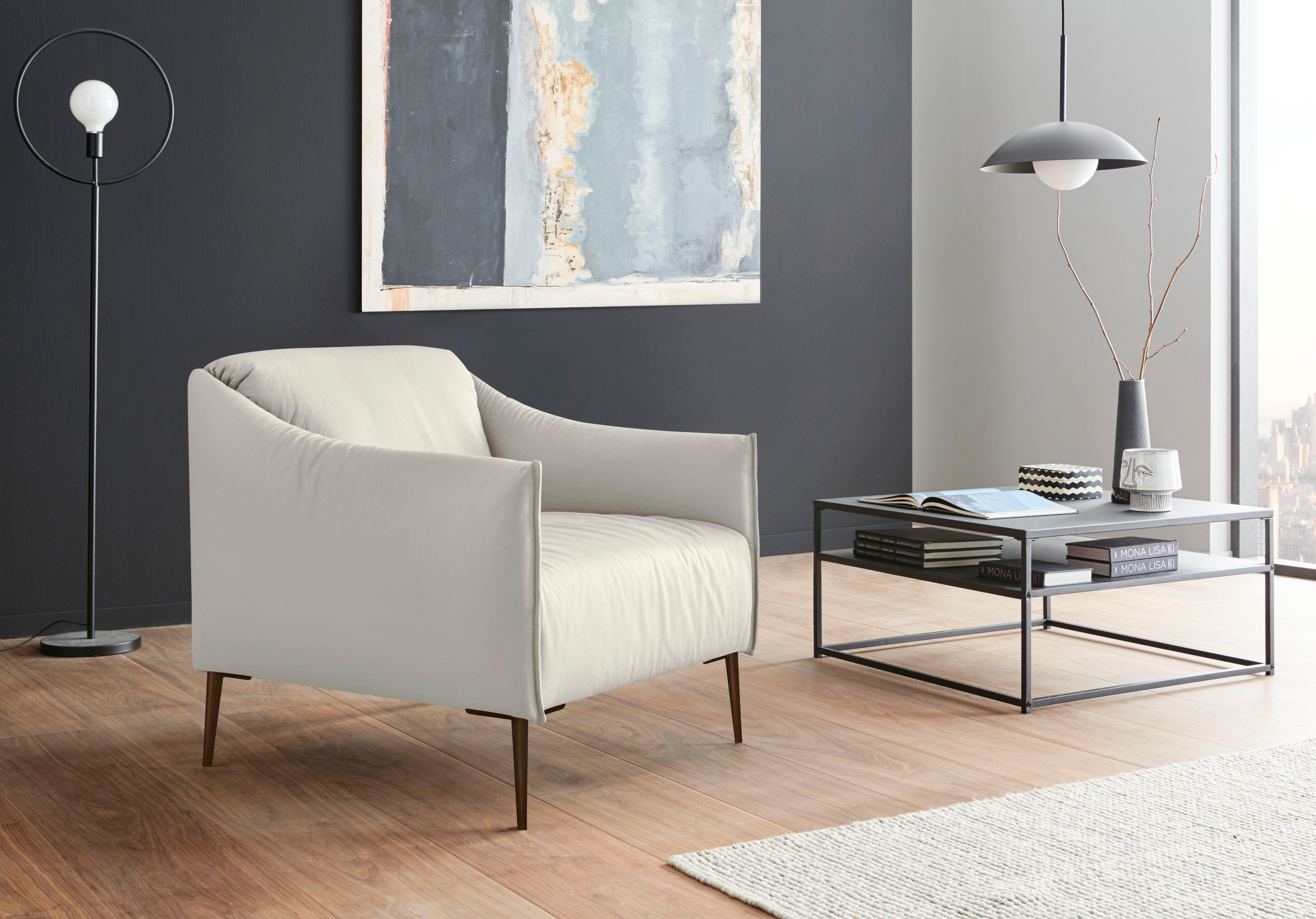W.SCHILLIG Cocktailsessel sally, mit Metallfüßen in Bronze pulverbeschichtet