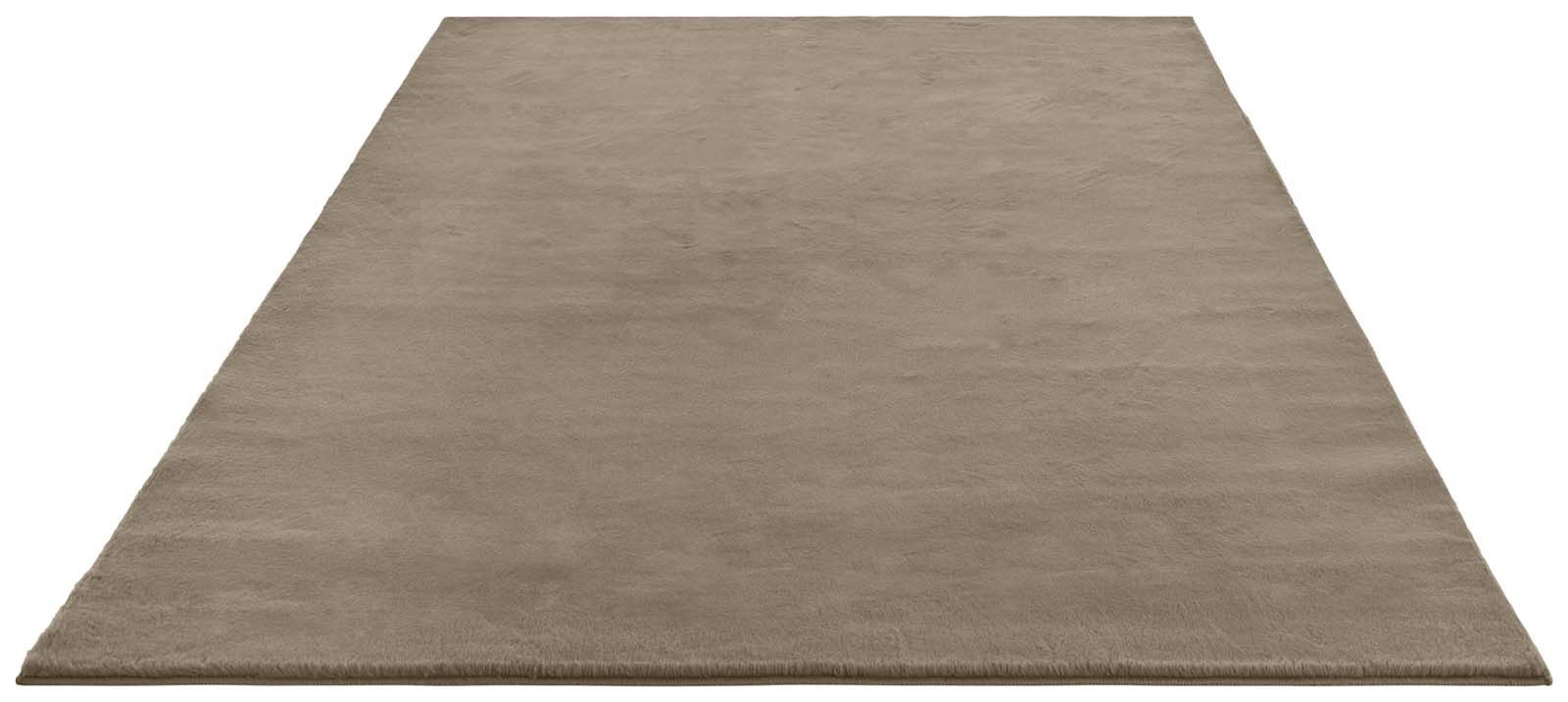 TaraCarpet Teppich Hasenfell Bora Soft, rechteckig, Höhe: 14 mm, Hasenfell taupe Wohnzimmer Schlafzimmer Esszimmer 60X90