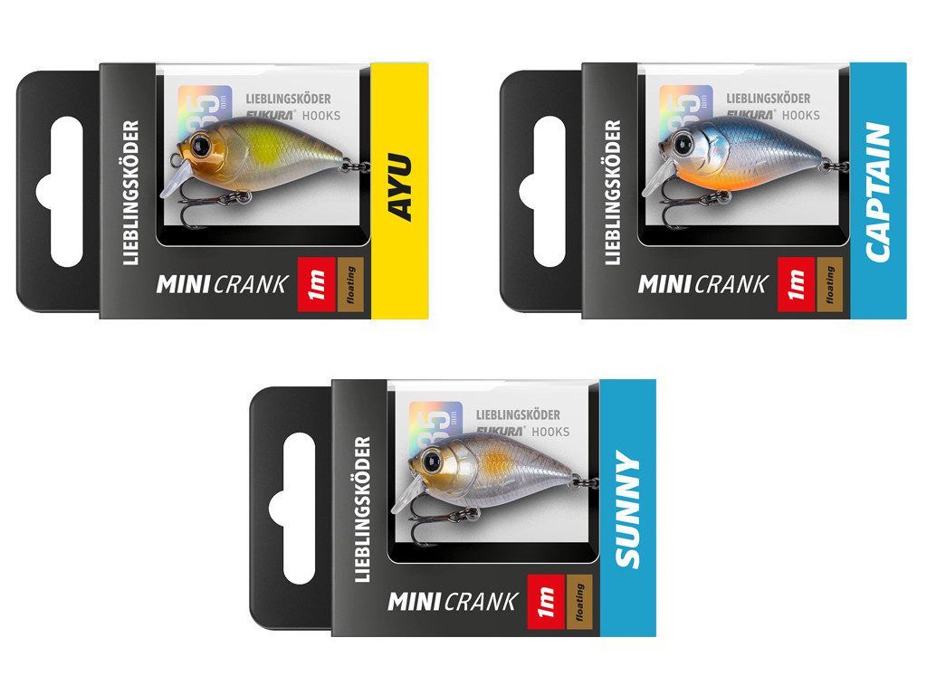 Lieblingsköder Kunstköder Mini Crank Set - L ieblingsköder - 3 er Set - Klares Wasser, (Klares Wasser, 3-St. Set klar), Effektiver Lauf, Exzellente Verarbeitung