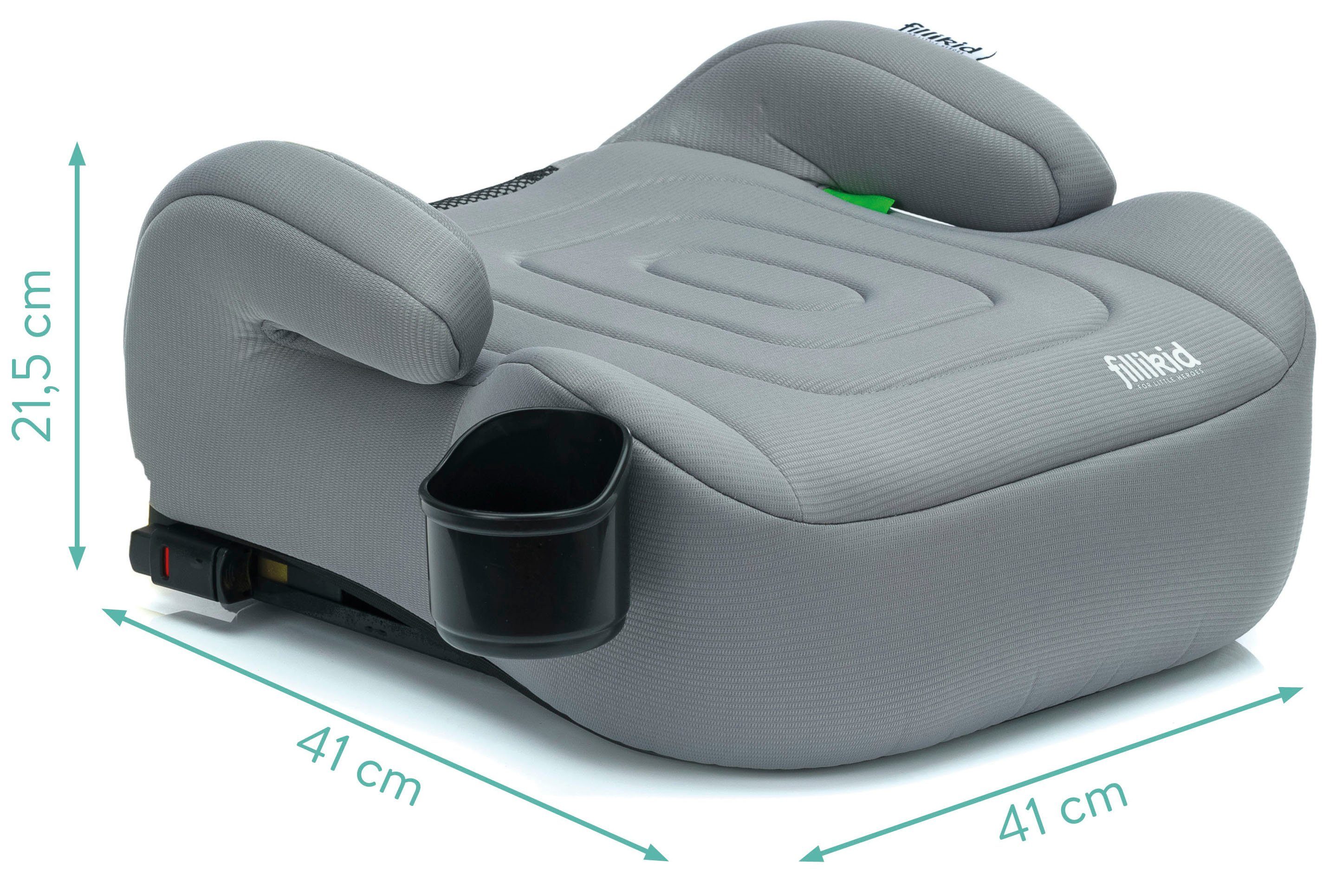 Fillikid Kindersitzerhöhung Flip Deluxe, Auto mit verstellbarem Iso-Fix, ab: ab 6 Jahren, bis: bis 12 Jahre, ab: 125 cm, bis: 150 cm, mit Flaschenhalter