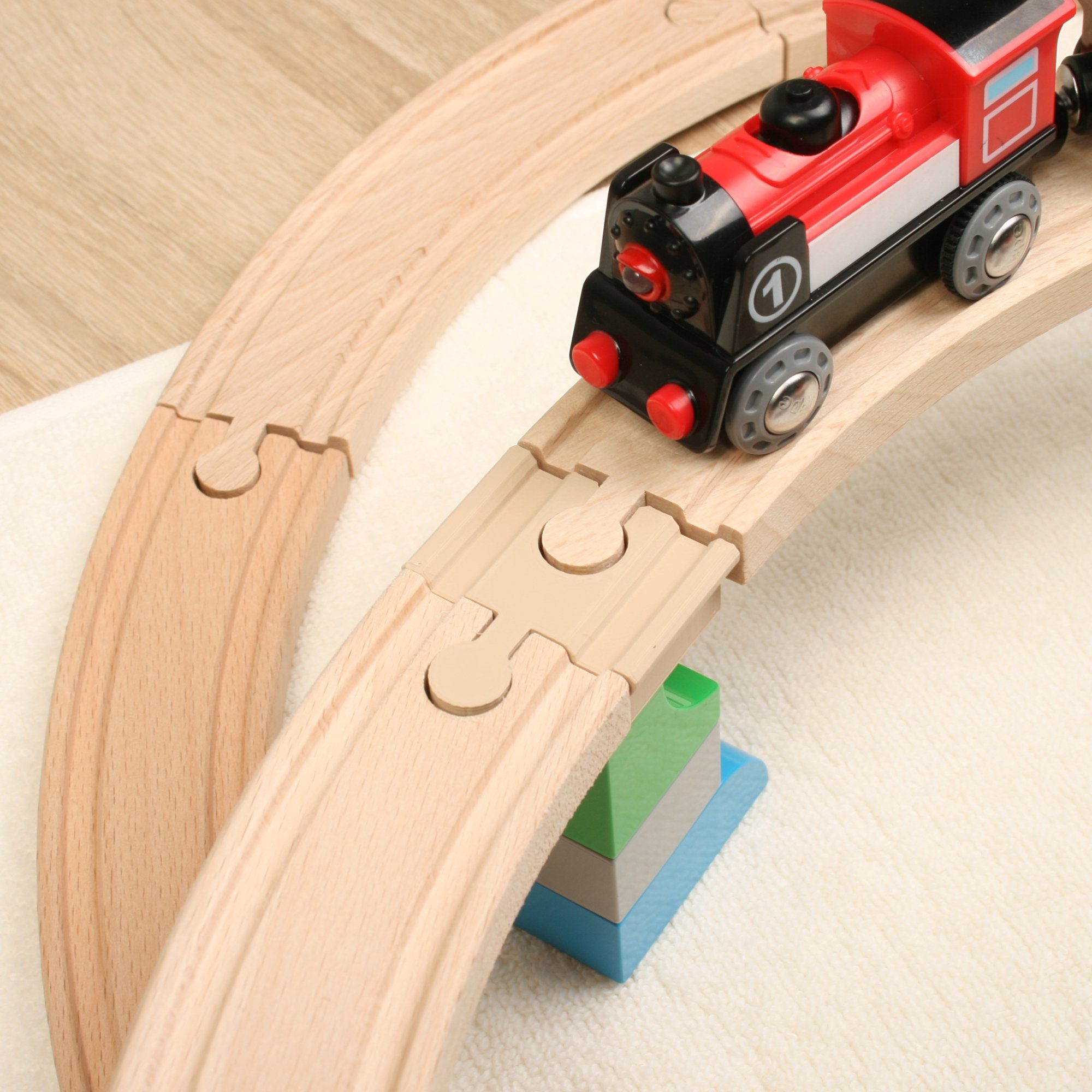 TOYANDONA 10er Set Holz-Schienenverbinder – Hundeknochen-Design Für Spielzeugeisenbahnen Aus Massivholz