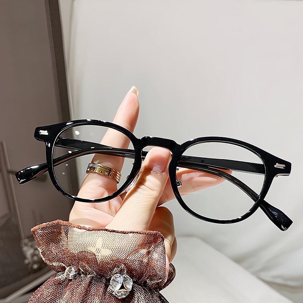 PACIEA Lesebrille Blaulichtfilter RundKlassischeTransparente für Damen schwarz