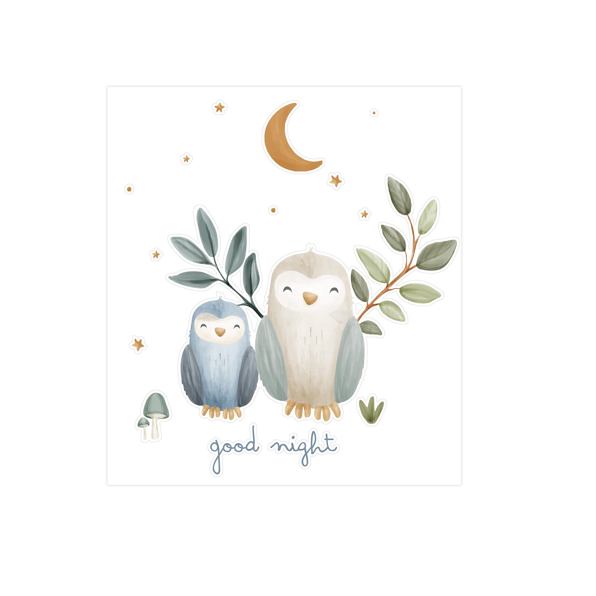 LITTLE DUTCH Wandtattoo Wandsticker Set Forest Friends Good Night (45x40cm) (1 St)