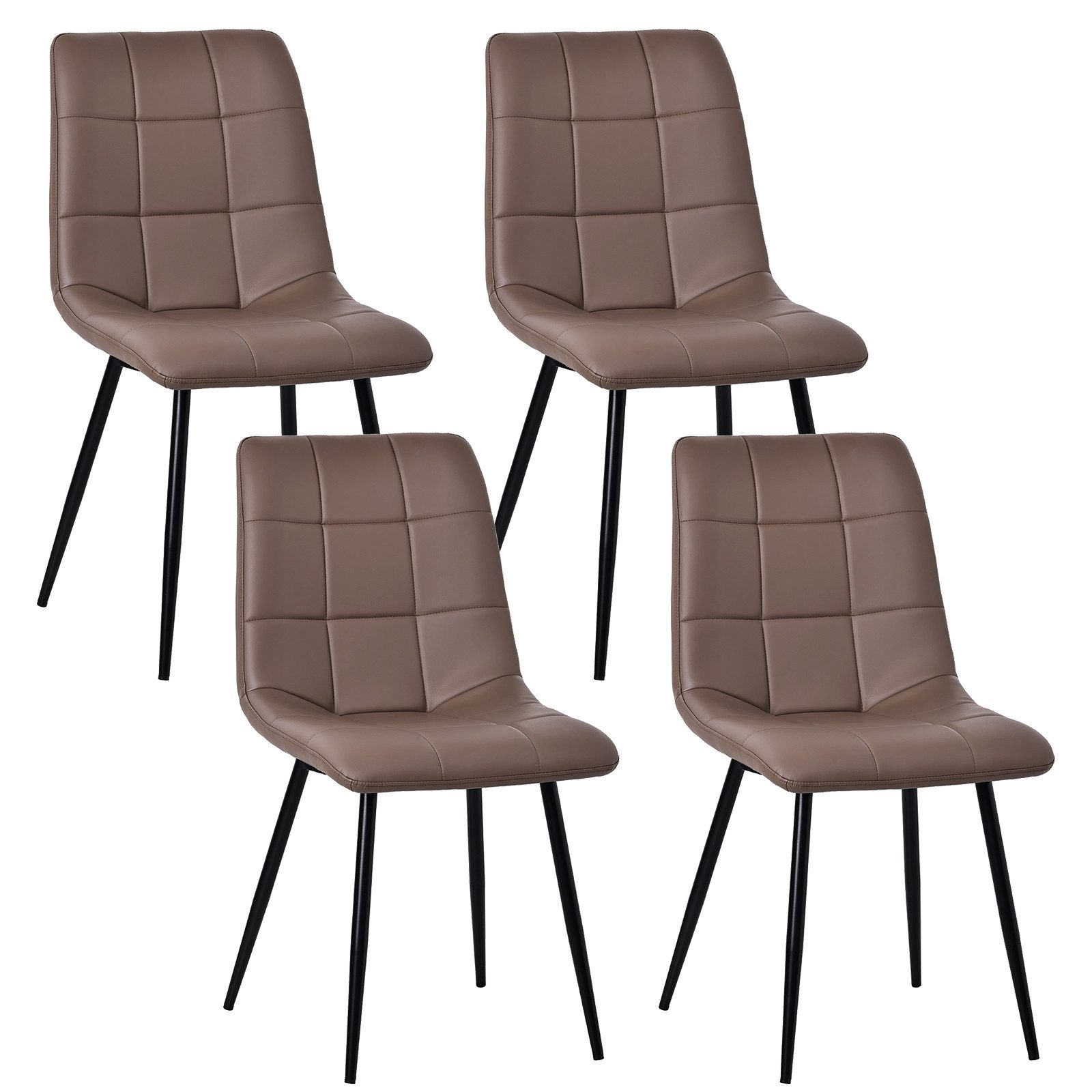 HOMAVO Esszimmerstuhl YZ6 STUHL-SET 4 Stück in Kunstleder und Stoff-gepolstert, modern (4er-Set), Modernes Design, EN12520 geprüft, für Esszimmer/Arbeitszimmer geeignet