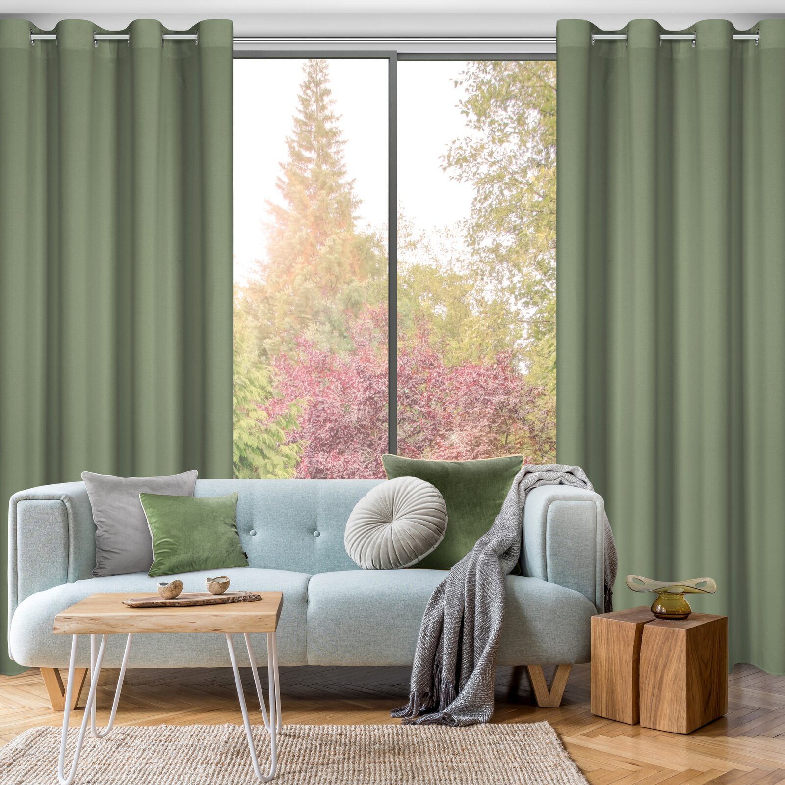 Eurofirany Vorhang Einfarbiger Vorhang – Blickdichter Stoff mit matter Oberfläche, Ösen, Satinbindung, pflegeleicht, 140 g/m² – 100 % Polyester – Bild 3 von 5