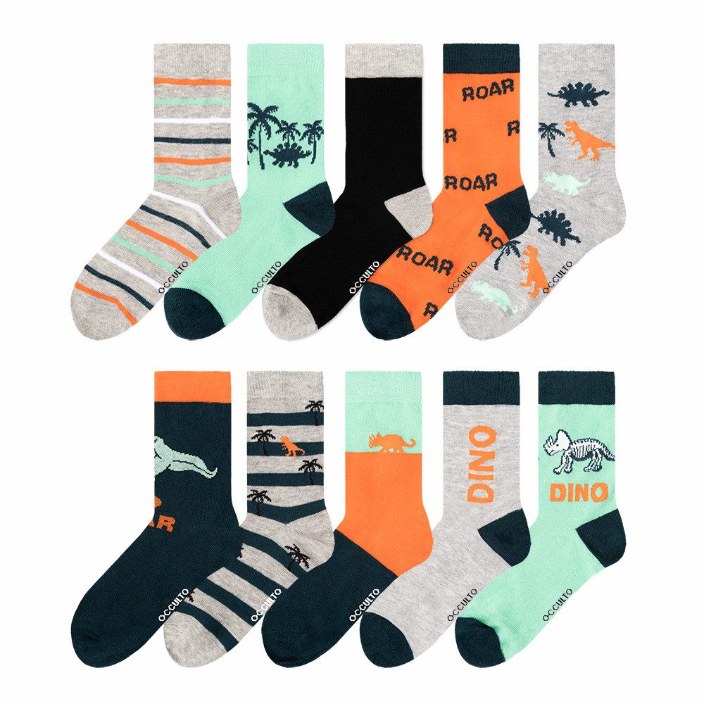 OCCULTO Freizeitsocken Jungen & Mädchen Motiv Socken 10er Pack (Modell: Fantasia) (10-Paar)